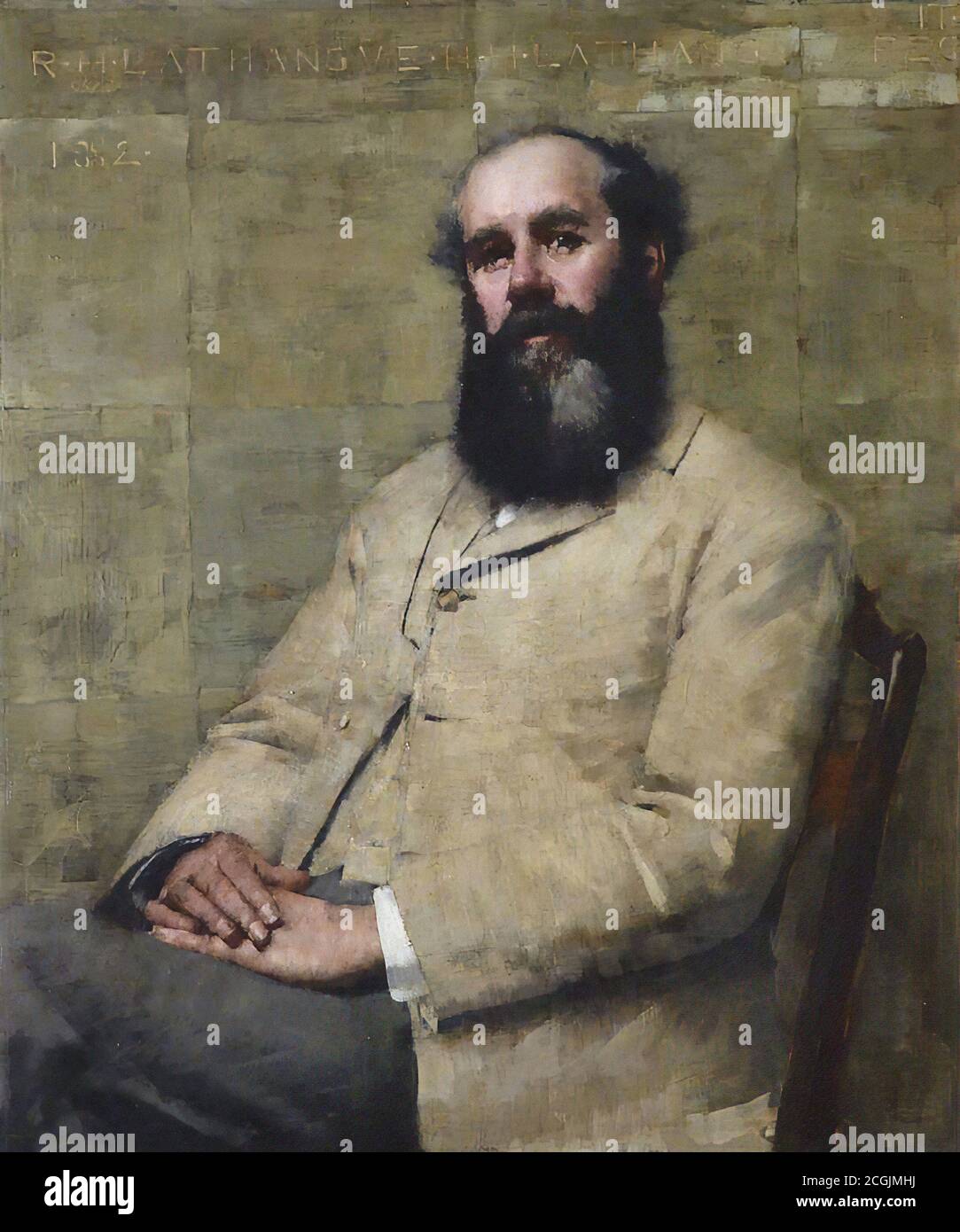Thangue Henry Herbert la - Ritratto del Padre dell'artista - British School - 19 ° secolo Foto Stock