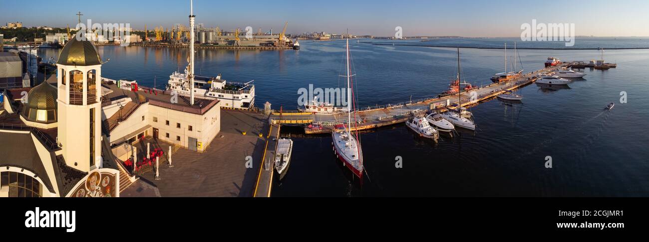 odessa ucraina porto yacht club vista panoramica Foto Stock