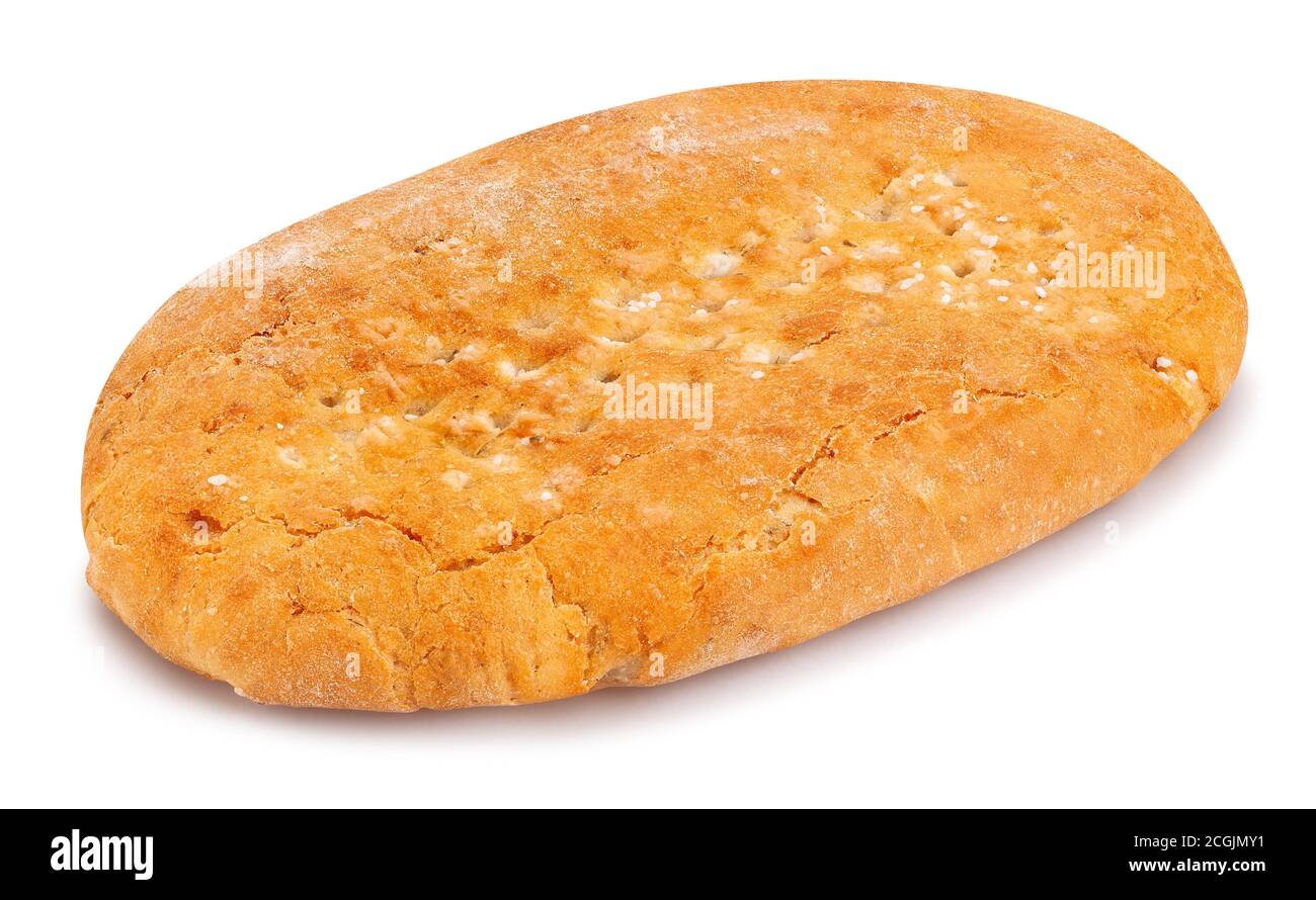percorso pita del pane isolato su bianco Foto Stock