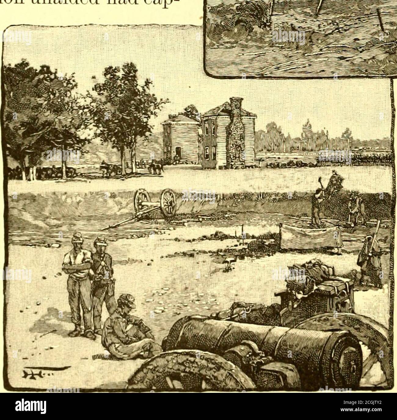 . Battaglie e leader della guerra civile : essere per la maggior parte contributi da parte di ufficiali dell'Unione e confederati, basato su 'la serie di guerra del secolo'. . e poco prima che quei lavori fossero portati ha inviato il Couch generale, con due reggimenti, per attaccare il confederato di sinistra, e così alleviare la pressione sul fronte di Caseys. Prima che Couch potesse entrare in posizione la linea di Caseys è stata portata, E GeneralKeyes si preparano immediatamente per la difesa della linea a SevenPines, detenuta dalla divisione Couchs. La brigata di Pecks era sulla sinistra, Devens al centro, e i reggimenti della brigata di Abercrombies, che aveva n Foto Stock