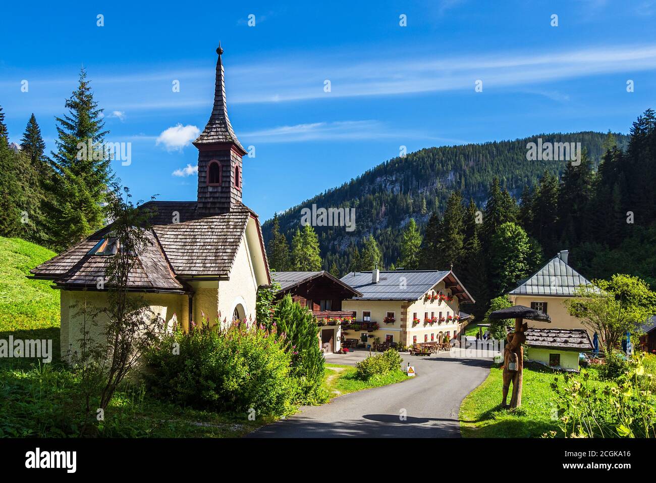 Il passo Hirschbichl nelle Alpi Berchtesgaden, Germania. Foto Stock