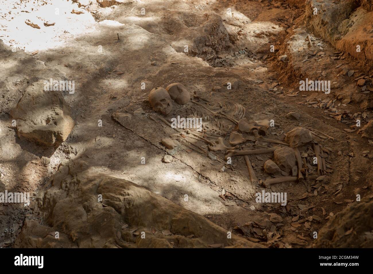 Parco Nazionale del Pollino: Sepoltura nella grotta Romito, sito risalente al Paleolitico superiore Foto Stock
