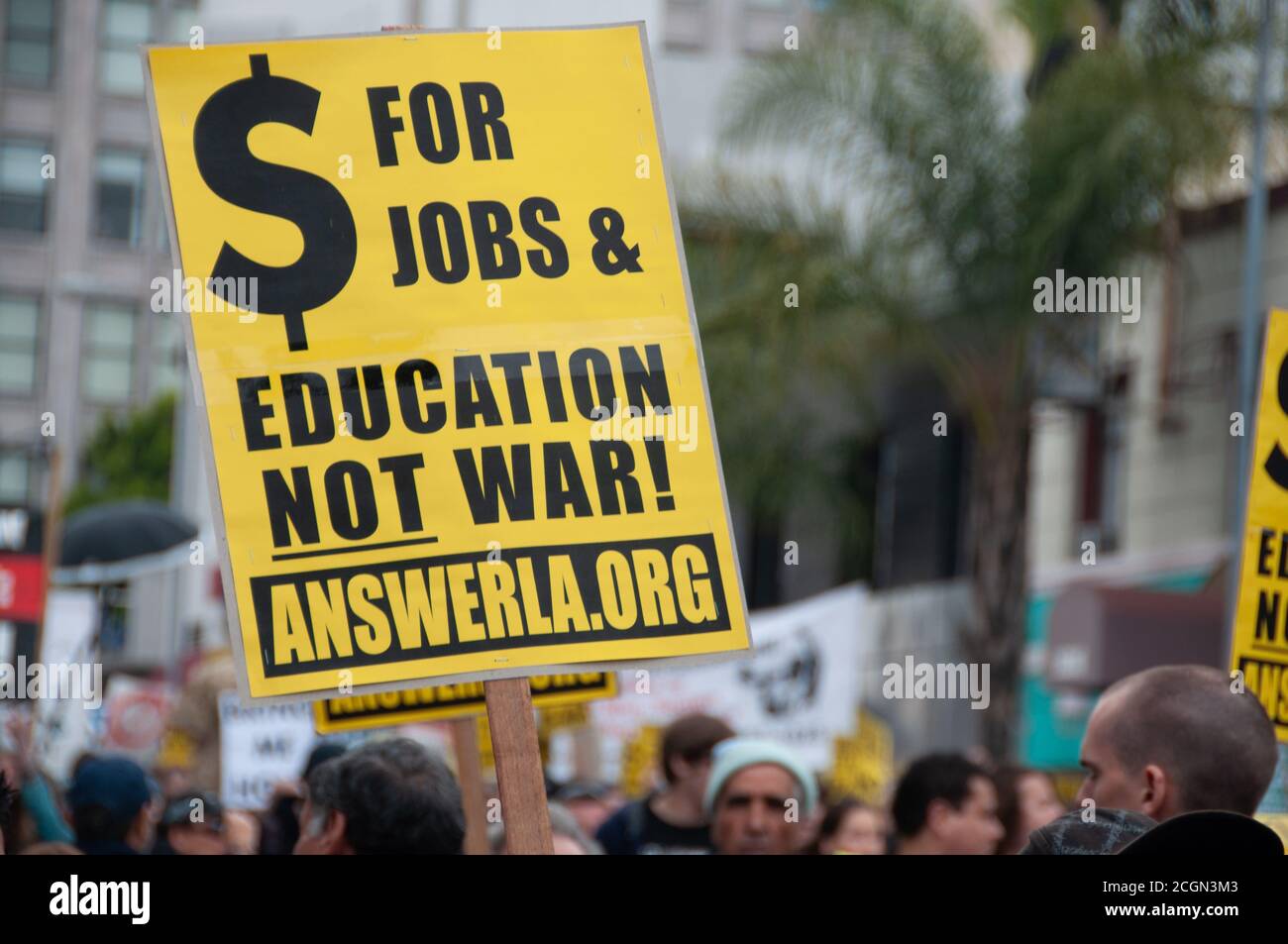 21 Marzo 2009 Rally Anti-War e marcia a Hollywood, CA, USA. Foto Stock