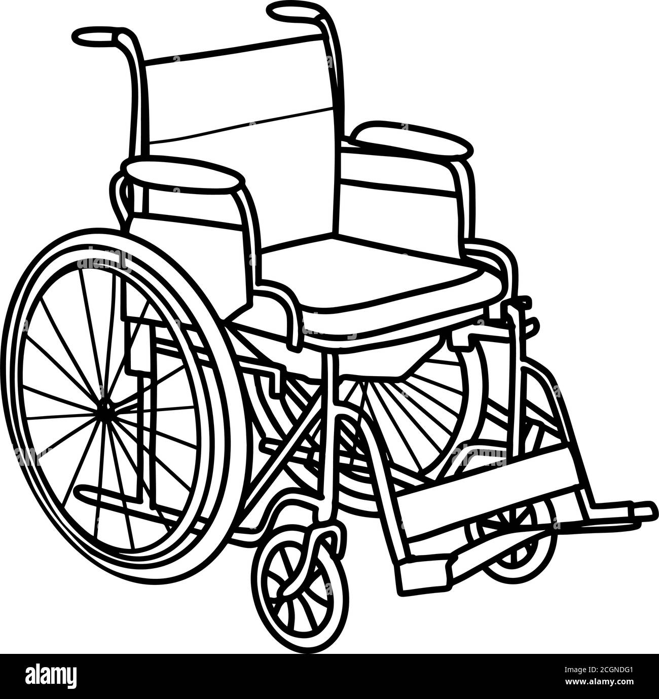 Sedia a rotelle per disabili. Stile Doodle Immagine e Vettoriale - Alamy