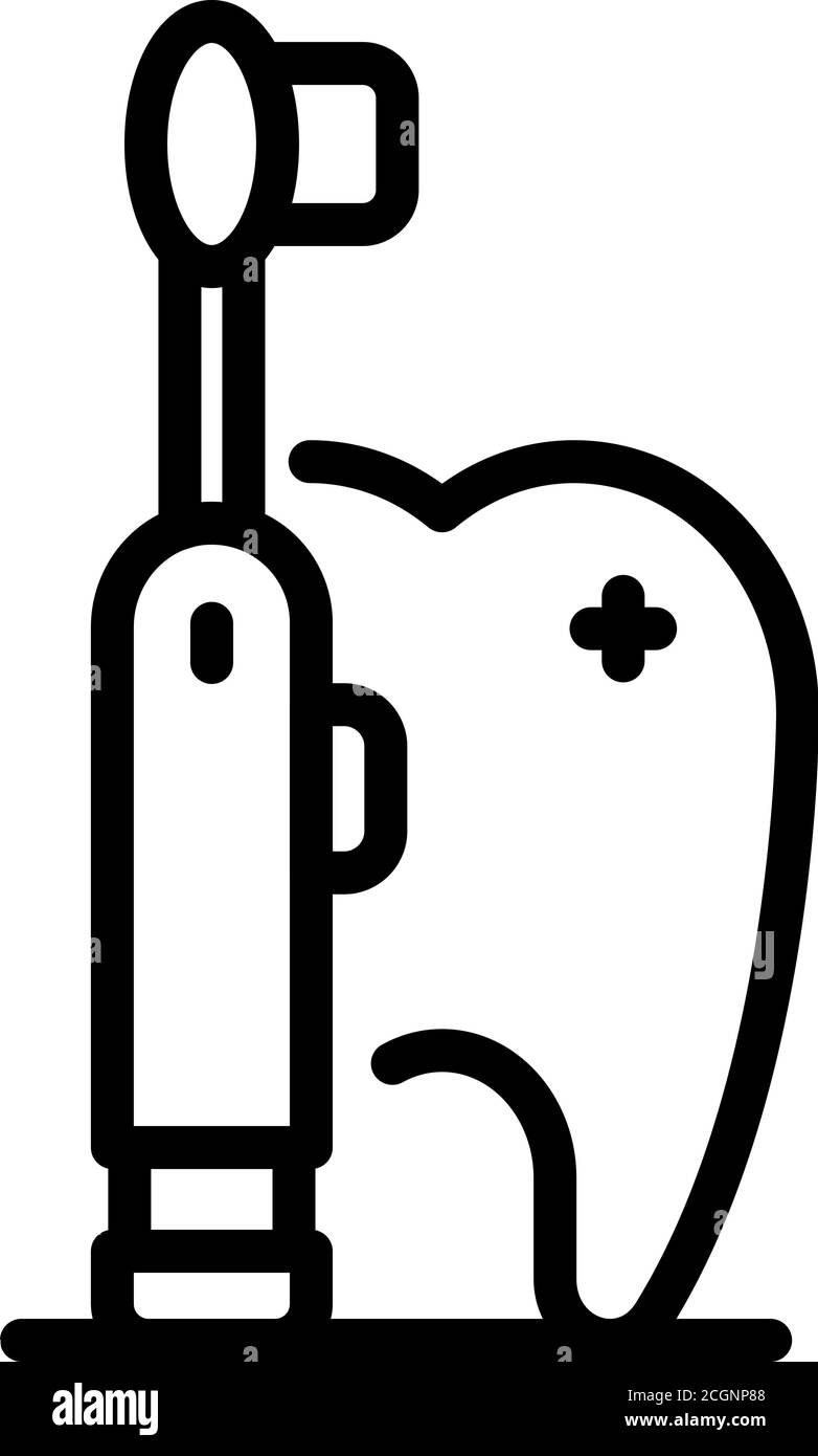 Icona dell'apparecchio per spazzolino elettrico, stile del contorno  Immagine e Vettoriale - Alamy