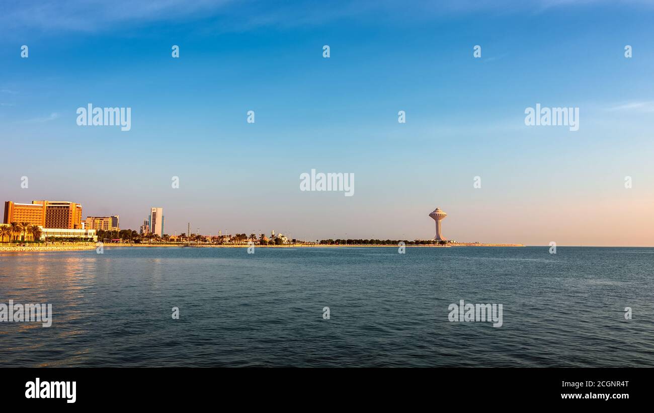 Meravigliosa vista mattutina sulla Corniche al khobar - al- Khobar, Arabia Saudita. Foto Stock