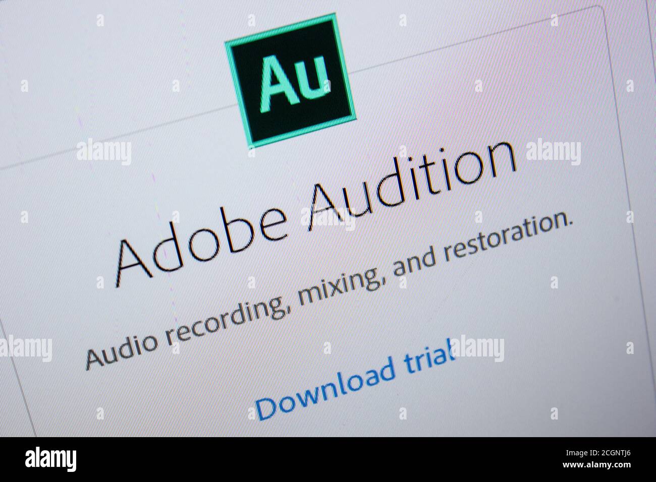 Ryazan, Russia - 11 luglio 2018: Adobe Audition, il logo del software sul sito ufficiale di Adobe Foto Stock