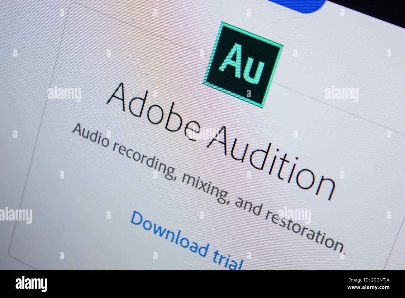 Ryazan, Russia - 11 luglio 2018: Adobe Audition, il logo del software sul sito ufficiale di Adobe Foto Stock