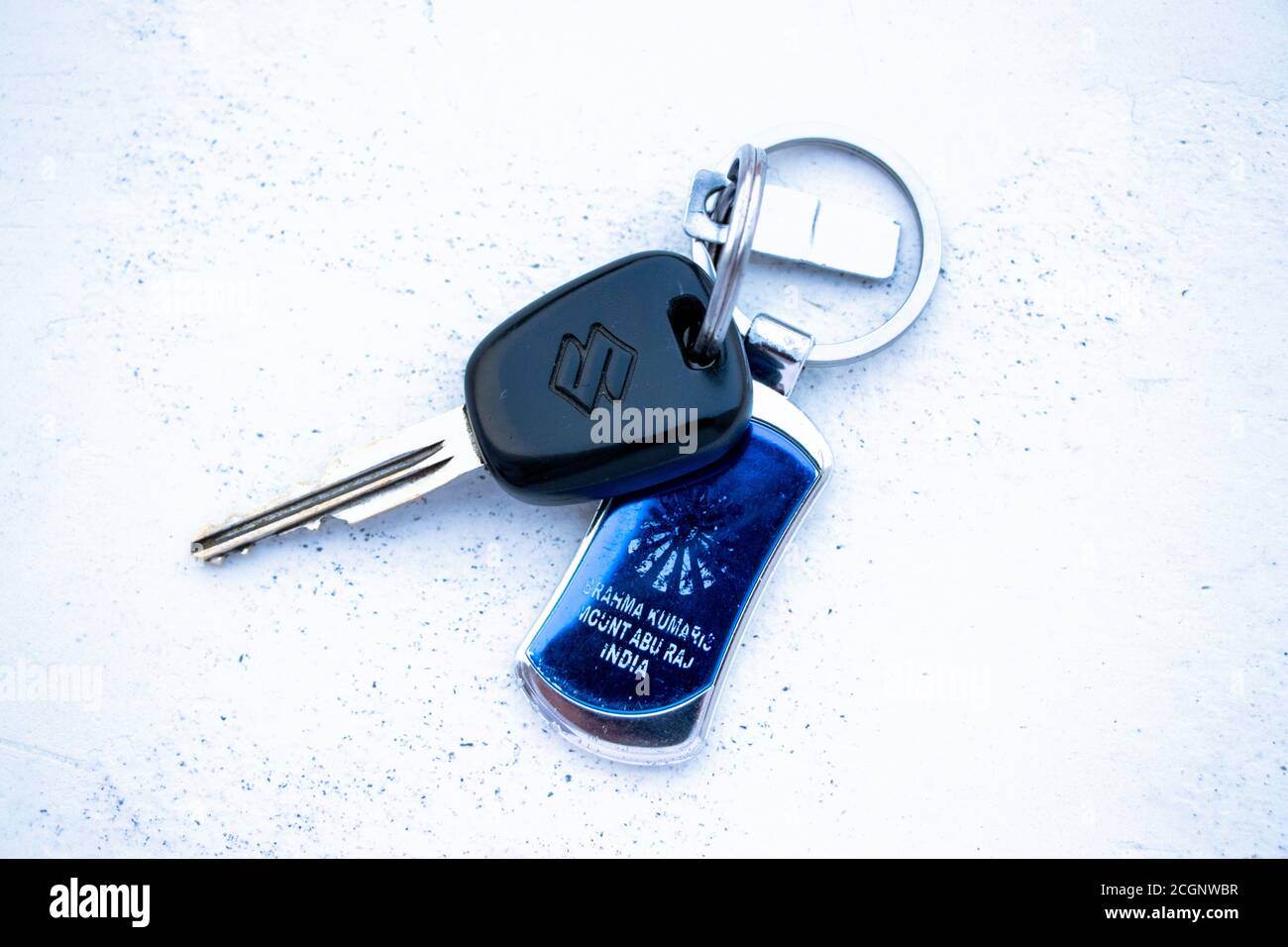 Haryana,India,dicembre, 2018 : immagine della chiave di Maruti Suzuki Auto isolato su sfondo bianco Foto Stock
