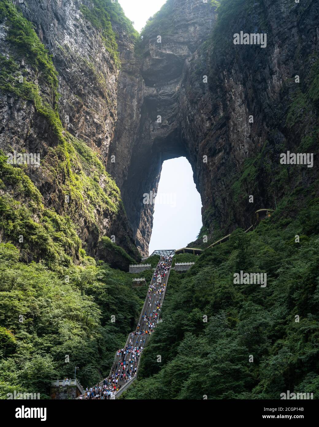 Porta OH cielo, Monte Tianmen, Cina Foto Stock
