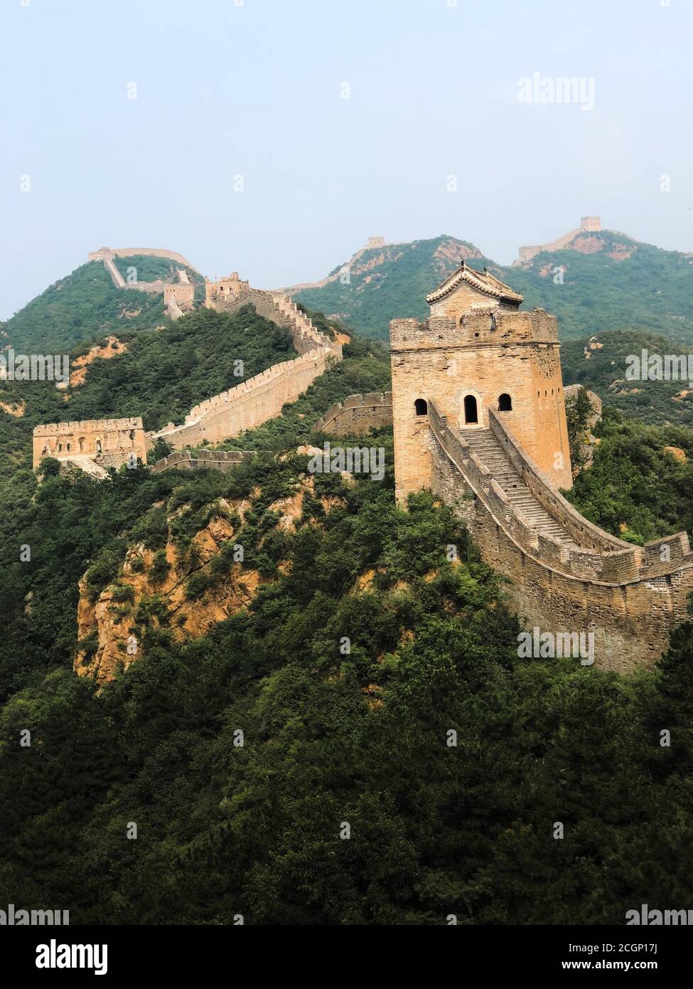 Vista della Grande Muraglia della Cina, Cina Foto Stock