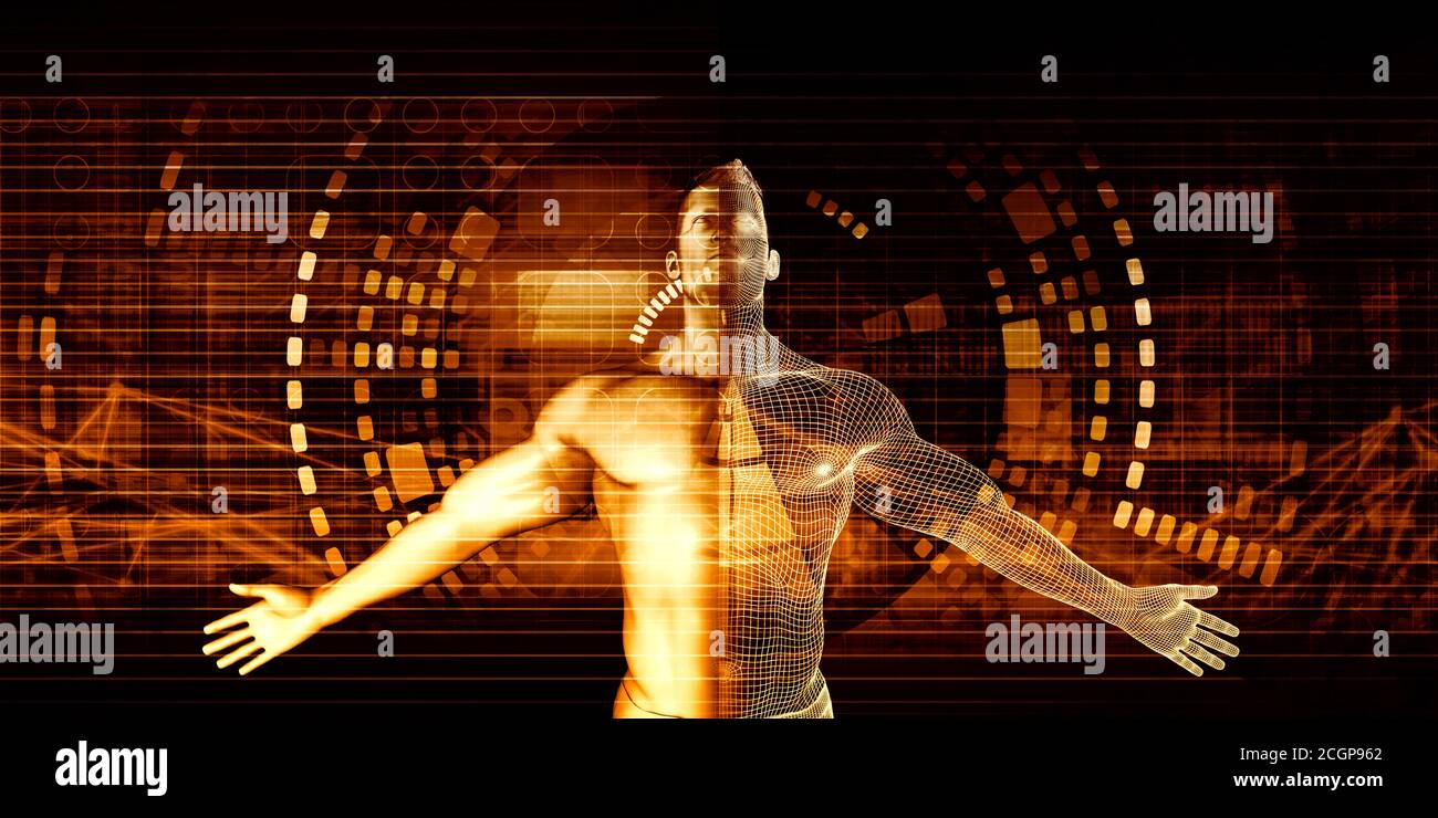 Concetto di Medical Technology Network per servizi e soluzioni Foto Stock