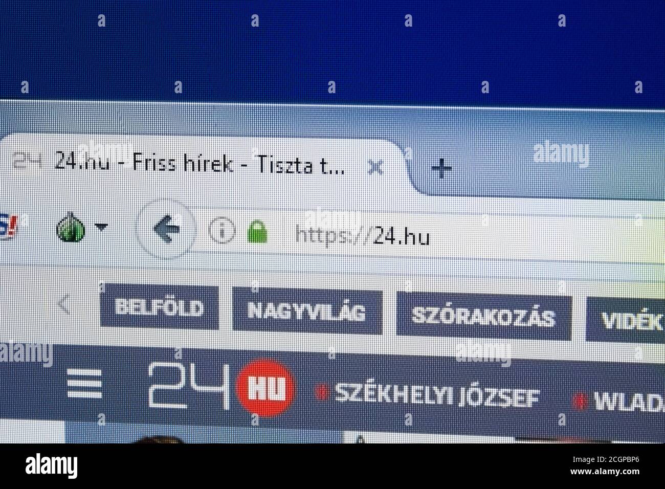 Ryazan, Russia - 26 agosto 2018: Homepage di 24 sito web sul display del PC, URL - 24.hu. Foto Stock
