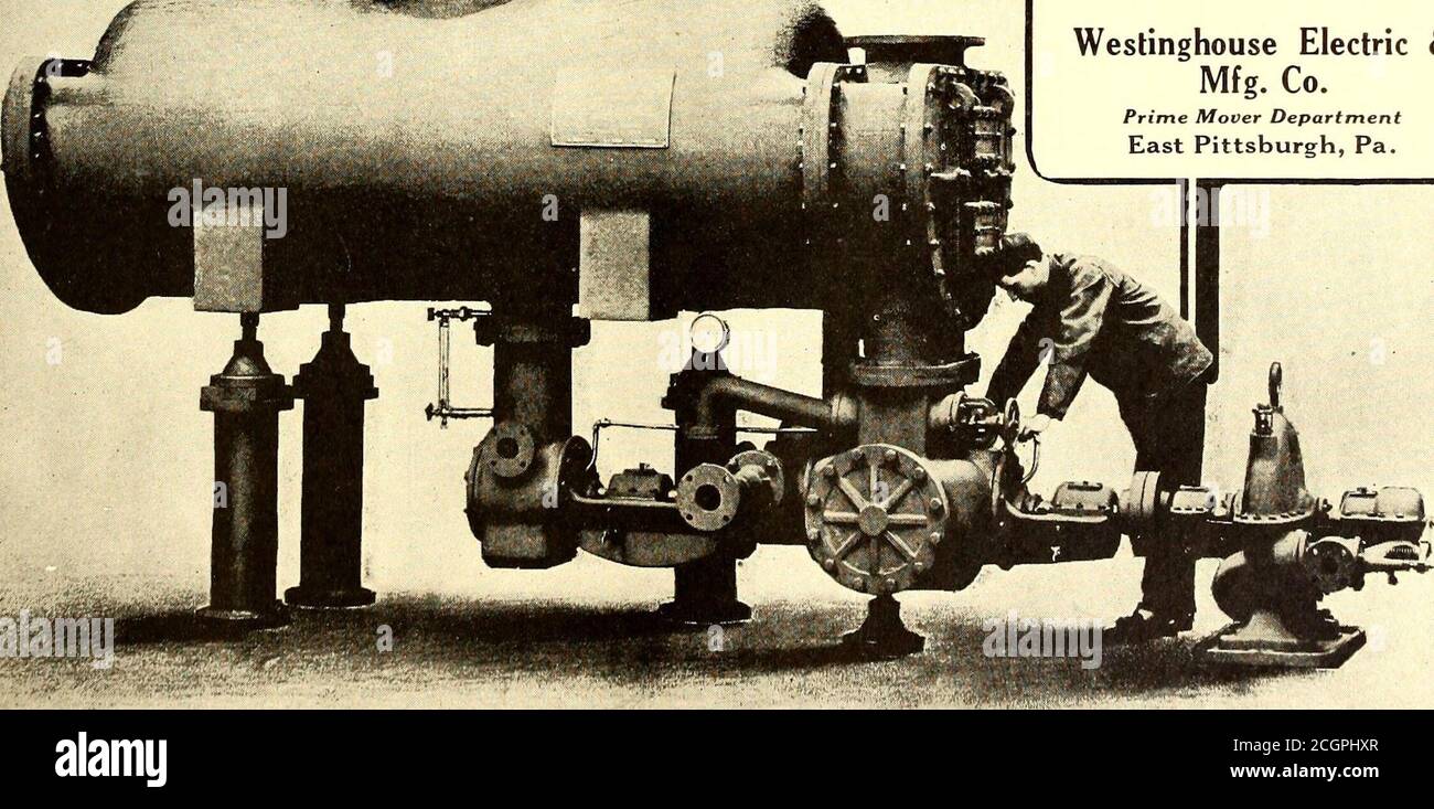 . Giornale ferroviario elettrico . La questione della responsabilitàdi-vido non si pone quando sia il PrimeMover che i suoi Aux-iliaries sono di un solo costruttore. Westinghouse Electric &Mfg Co. Prime Mover Department East Pittsburgh, Pa. 6 GIORNALE FERROVIARIO ELETTRICO [26 giugno 1915 PAGINA DEGLI EDITORI per l'eccellenza generale Foto Stock
