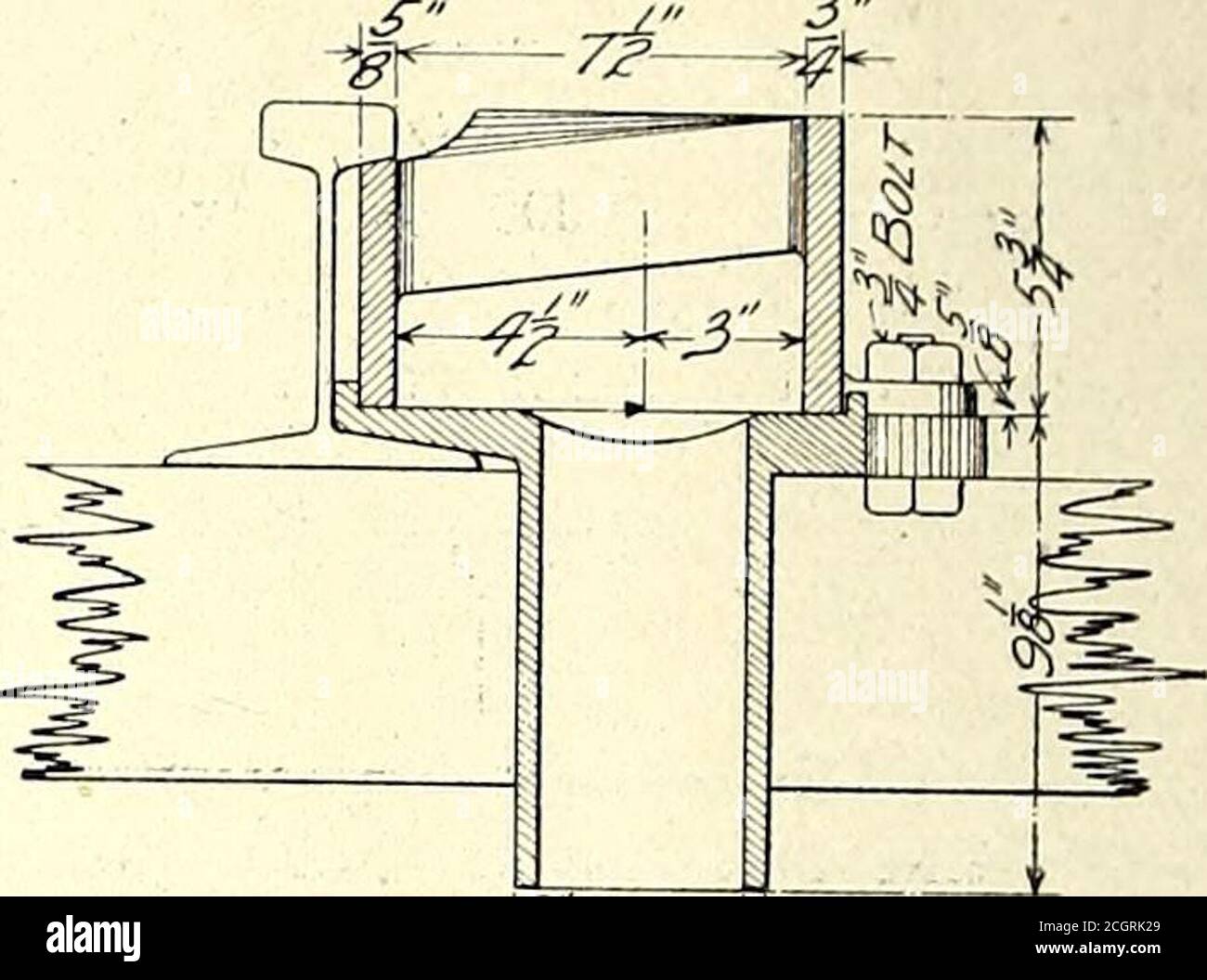 . Giornale ferroviario elettrico. Caricando in catch-bacini di mattoni costruiti sotto la striscia di devilstrip. I bacini di raccolta sono dotati di prese da 6 pollici per il sistema fognario cittadino. Il lavoro di costruzione della linea a doppio binario della Fourth Avenue della Seattle, Renton & Southern Railway comprende la progettazione e l'installazione di due attraversamenti a doppio binario a linea stretta con la linea James e Madison Street della Seattle Electric Company. La testa di questi 3 7&- =f(- 6 uscita C/?oss SSCR/osvShoma/g coppa/7a&gt;o D/? W ro carezza S/7S/a/. Seattle, Renton & Southern- -progettazione di drenaggio per New Track of Seattle, is illu Foto Stock