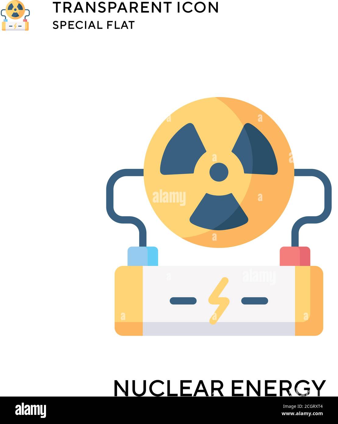 Icona vettore energia nucleare. Illustrazione piatta. Vettore EPS 10. Illustrazione Vettoriale