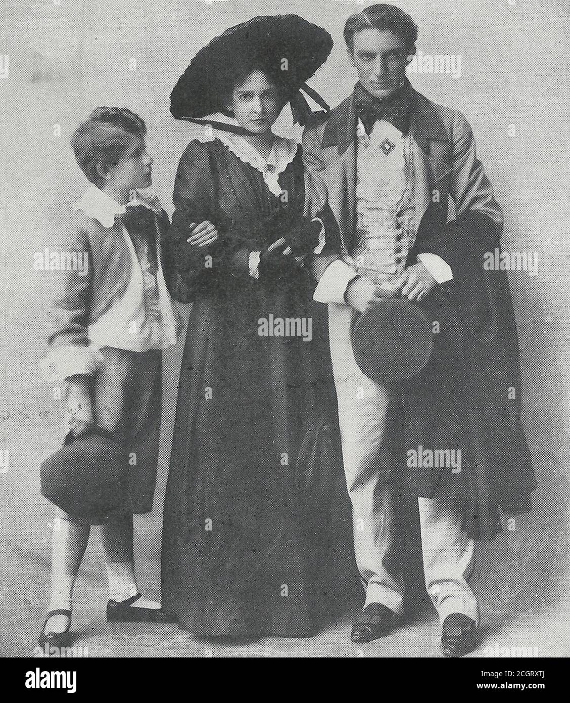 Il piccolo Generale con Tom e Adele a Cameo Kirby, un gioco di Broadway, circa 1910 Foto Stock