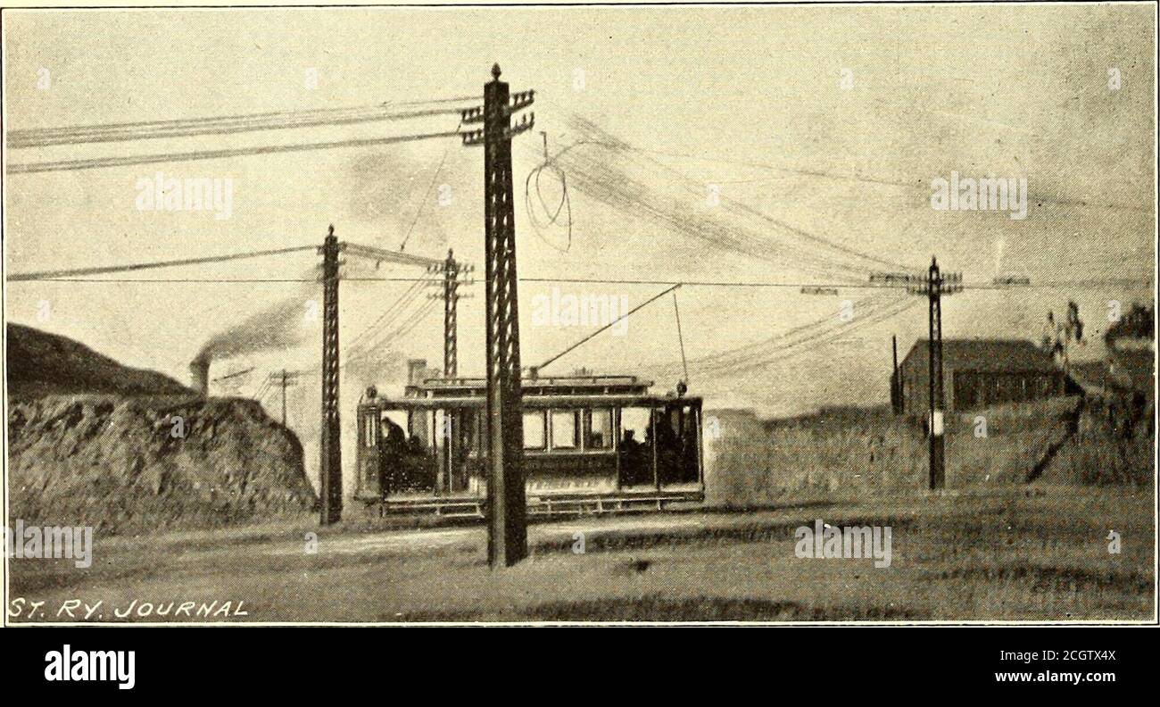 . Il giornale ferroviario di strada . FIG. 3. -VISTA SU RAILROADELECT. FIG. A TURNO, I PALI DI ALIMENTAZIONE PESANTI. Con i vuoti non riempiti e l'effetto di drenaggio sono attesi per garantire una durata prolungata per la parte del palo sotto terra come la parte superiore avrà. Sulle curve e le estremità di aste di legno linee di ferro extra pesante pull-off pali sono usedso che l'assenza di ragazzo stubs.is come notevole qui asel.se^^here. Dove lavori di società straniere sono incontrati con, thetwo società .share nella spesa, e più alti poli sono AVENUE, MOSTRANDO ALLARME INCENDIO, POLIZIA, TELEFONO.RIC LUCE E FILI FERROVIARI: Per il fissaggio del s Foto Stock