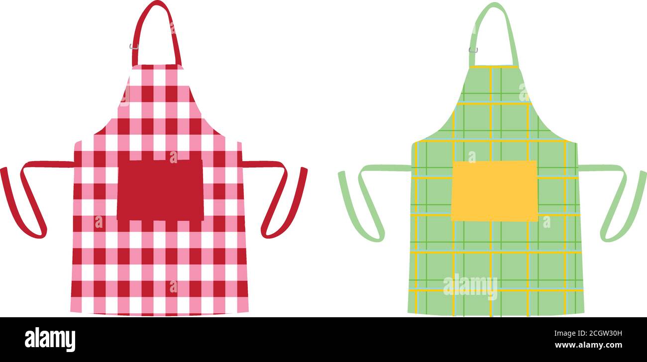 Due grembiuli da cucina con motivi, vettoriali Illustrazione Vettoriale