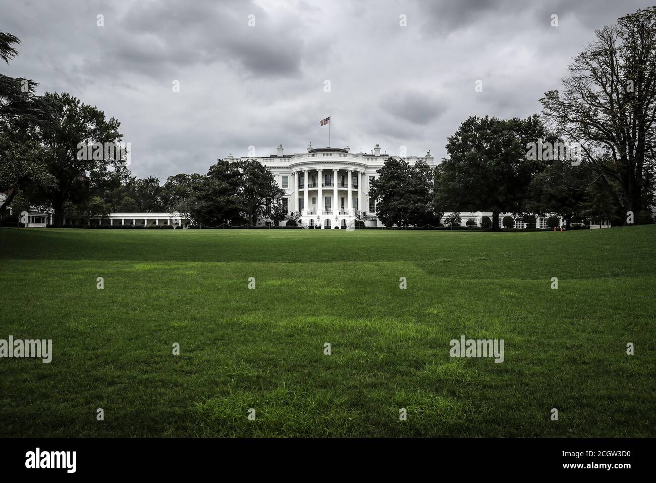 Washington, Stati Uniti. 12 settembre 2020. Il prato sud della Casa Bianca è visto il 12 settembre 2020 a Washington, DC. (Foto di Oliver Contreras/SIPA USA) Credit: Sipa USA/Alamy Live News Foto Stock
