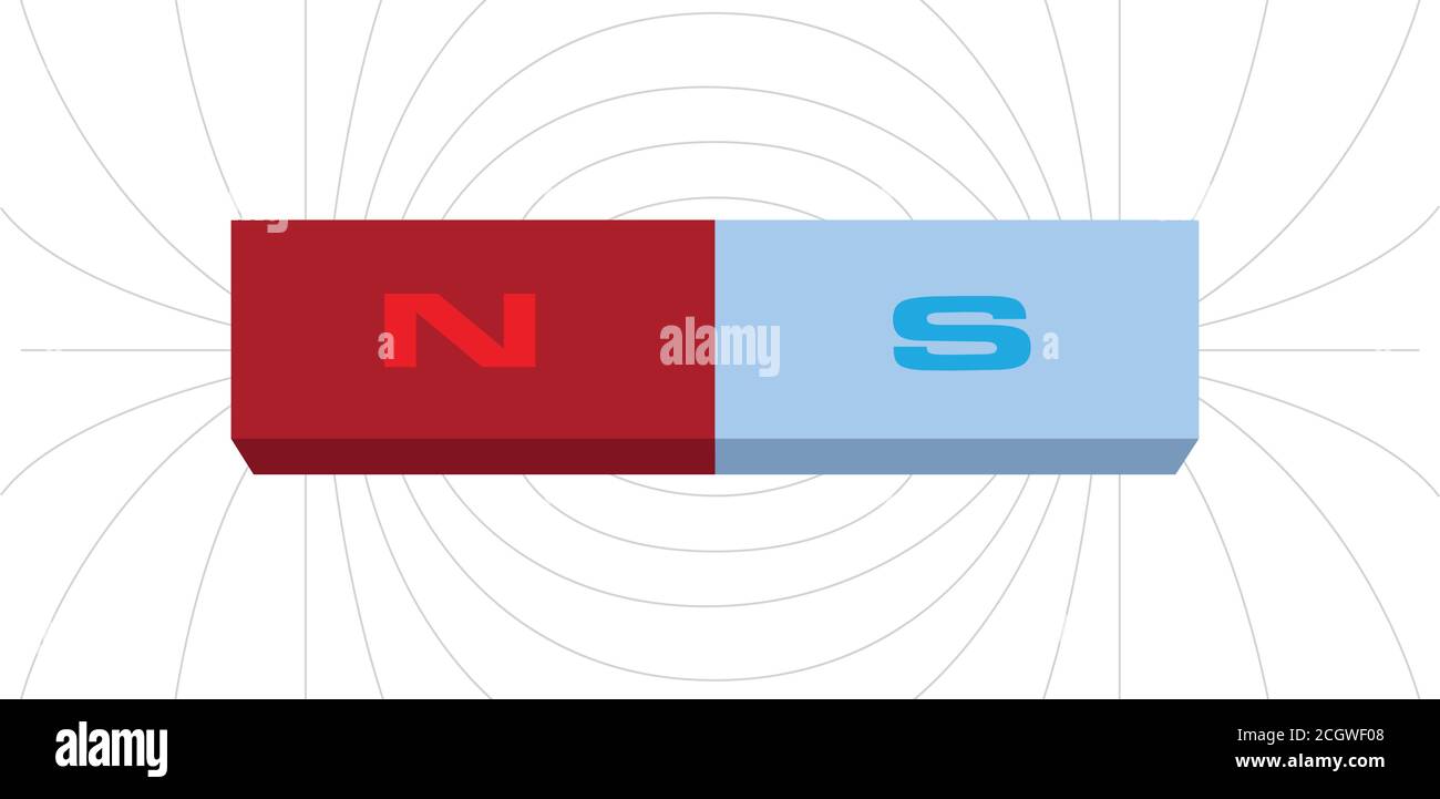 illustrazione vettoriale cartoon dei poli magnetici Illustrazione Vettoriale