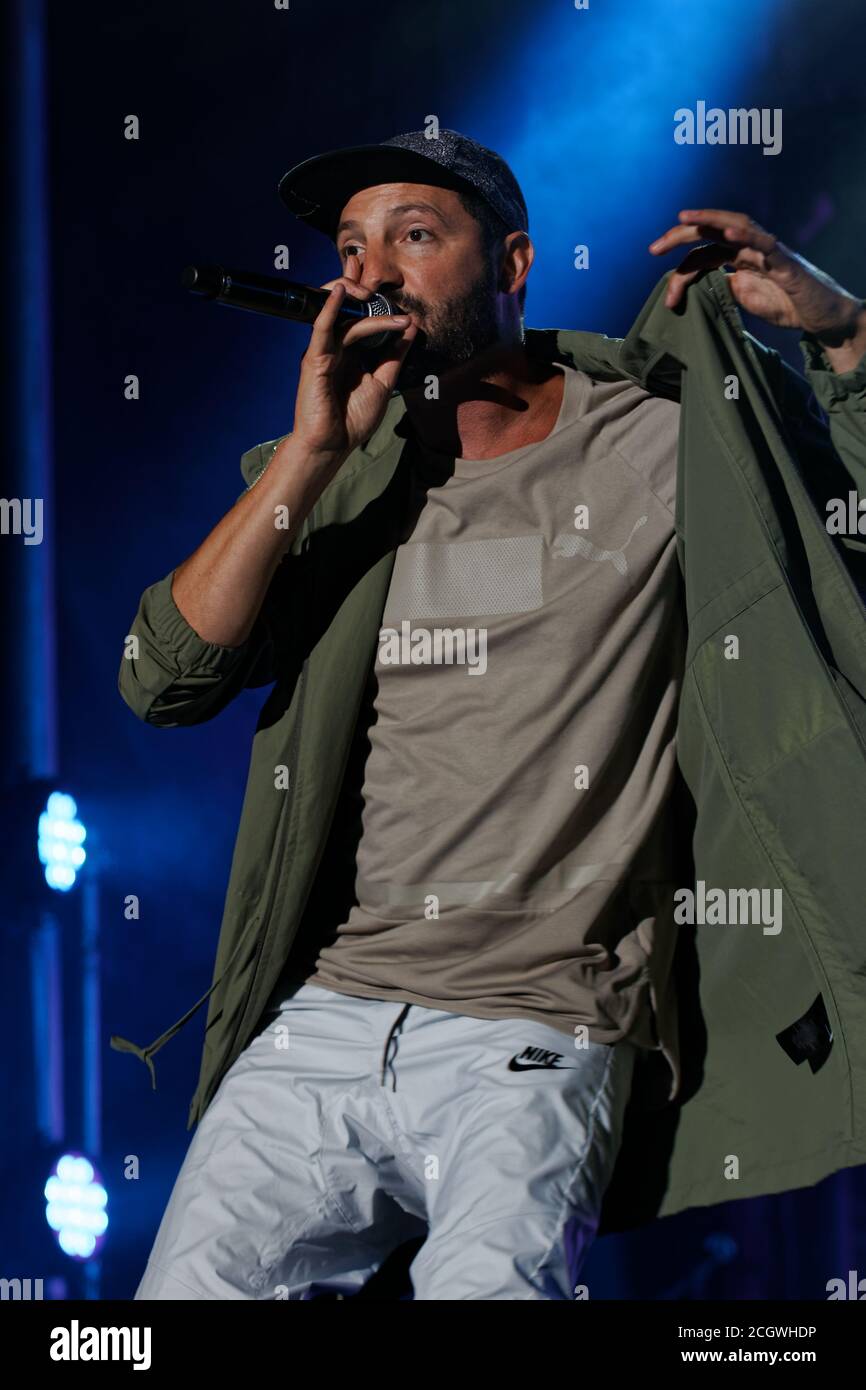 Gabriel Louis Bernard Malenfant di radio radio suona sul palco a Montreal. Quebec, Canada Foto Stock