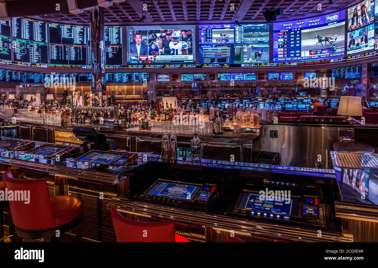 Sport e scommesse bar Wynn Casino, Las Vegas, Nevada, Stati Uniti Foto Stock