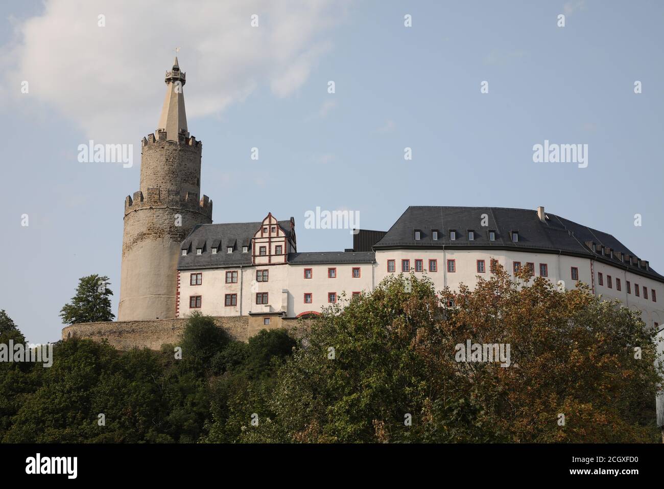 Weida, Germania. 12 settembre 2020. Il Castello di Pasqua. 'La Fondazione tedesca per la protezione dei monumenti' ha scelto il motto nazionale per il giorno: 'Probabilità Denkmal: Ricordare. Conserva. Ripensare." rilasciato. Il Day of the Open Monument è organizzato sia virtualmente che sul posto. Credit: Bodo Schackow/dpa-Zentralbild/dpa/Alamy Live News Foto Stock