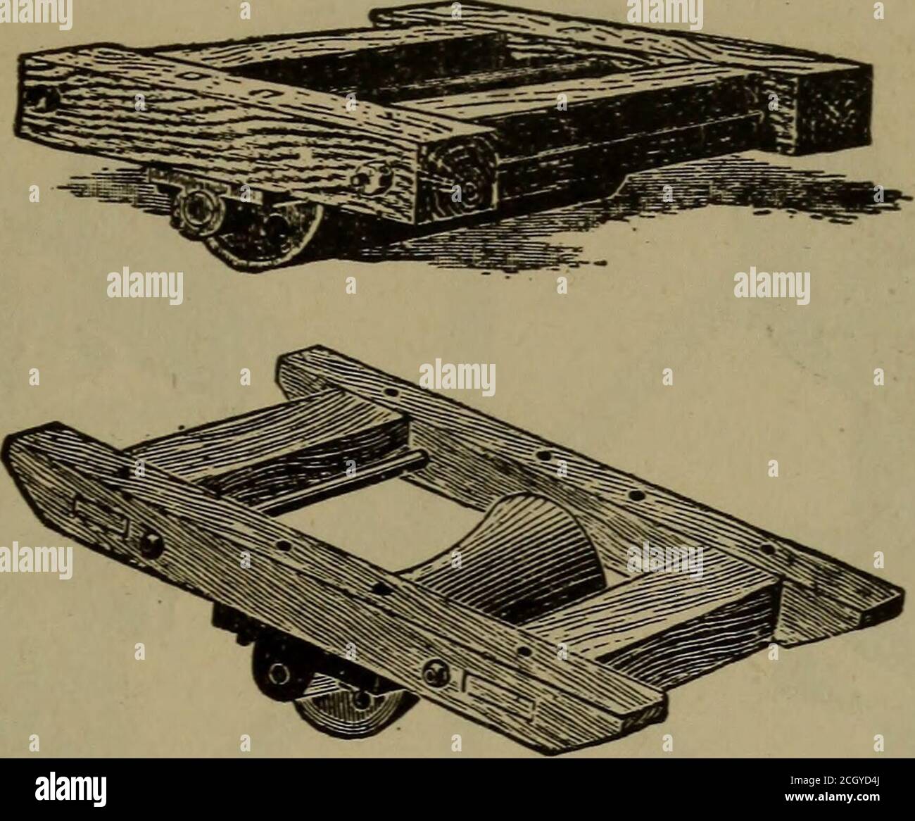 . Costruzione e riparazione di ferrovie ... : costituendo una delle serie dei volumi compresi nell'edizione riveduta e ampliata della scienza delle ferrovie, . Fig. 369. GRANCHI DI SOLLEVAMENTO O VERRICELLI. A. Acquisto singolo. B. acquisto doppio. Utilizzato in connessione con blocchi e cadute in legno pesante di sollevamento esollevamento tende incorniciate. MANUTENZIONE DI PONTI ED EDIFICI. 525. Fig. 370. CARRELLI IN LEGNO O DOLLYS. UTILIZZATO PER LA MOVIMENTAZIONE DI LEGNAME PESANTE. Foto Stock