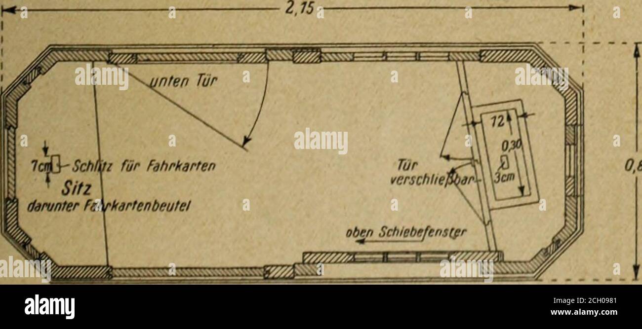 . Verkehrstechnische Woche und eisenbahntechnische Zeitschrift. Seifenansicht 0,87-. Schnitt Maßstab 0,1 0 0,5Ulu.il 1 i, i i i 0,87 Grundriss ABB. 4 Geschlossene Bahnsteigwanne 7,on Foto Stock