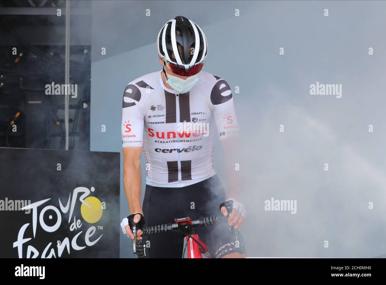 13 settembre 2020; Lione, Francia; Tour De France 2020, Lione alla Grand Colombier Stage 15; Soren Kragh Andersen Denmark Team Sunweb Foto Stock