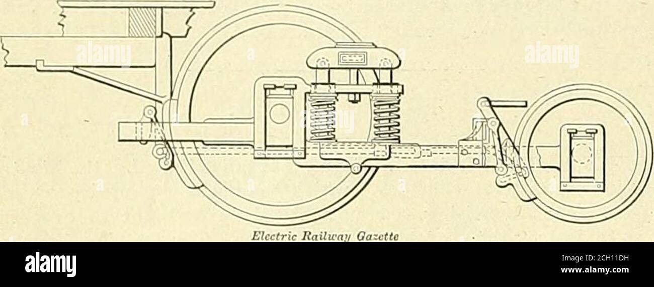 . Gazzette per ferrovia elettrica. Y dei riscaldatori. La testimonianza si riferiva agli stati che durante la blizzardof febbraio scorso i pavimenti delle auto riscaldate da stufe erano coperti di neve e ghiaccio trasportati dai passeggeri, mentre quelle automobili equipaggiate con Whittingham riscaldatori erano umidi, ma completamente esenti da neve orice. 308 GAZETTE DELLA FERROVIA ELETTRICA. Vol. XIII N. 16. IRecorb di Electric IRatlwa^. STATI UNITI BREVETTI RILASCIATI OCT. 8, 1S95. .547,471. FRENO DIFFERENZIALE ; Walter S. Adams, Philadelphia,Pa., assegnista a John A. Brill, stesso posto. Archiviato il 24 marzo 1894. Thecombination, con un camion ha Foto Stock