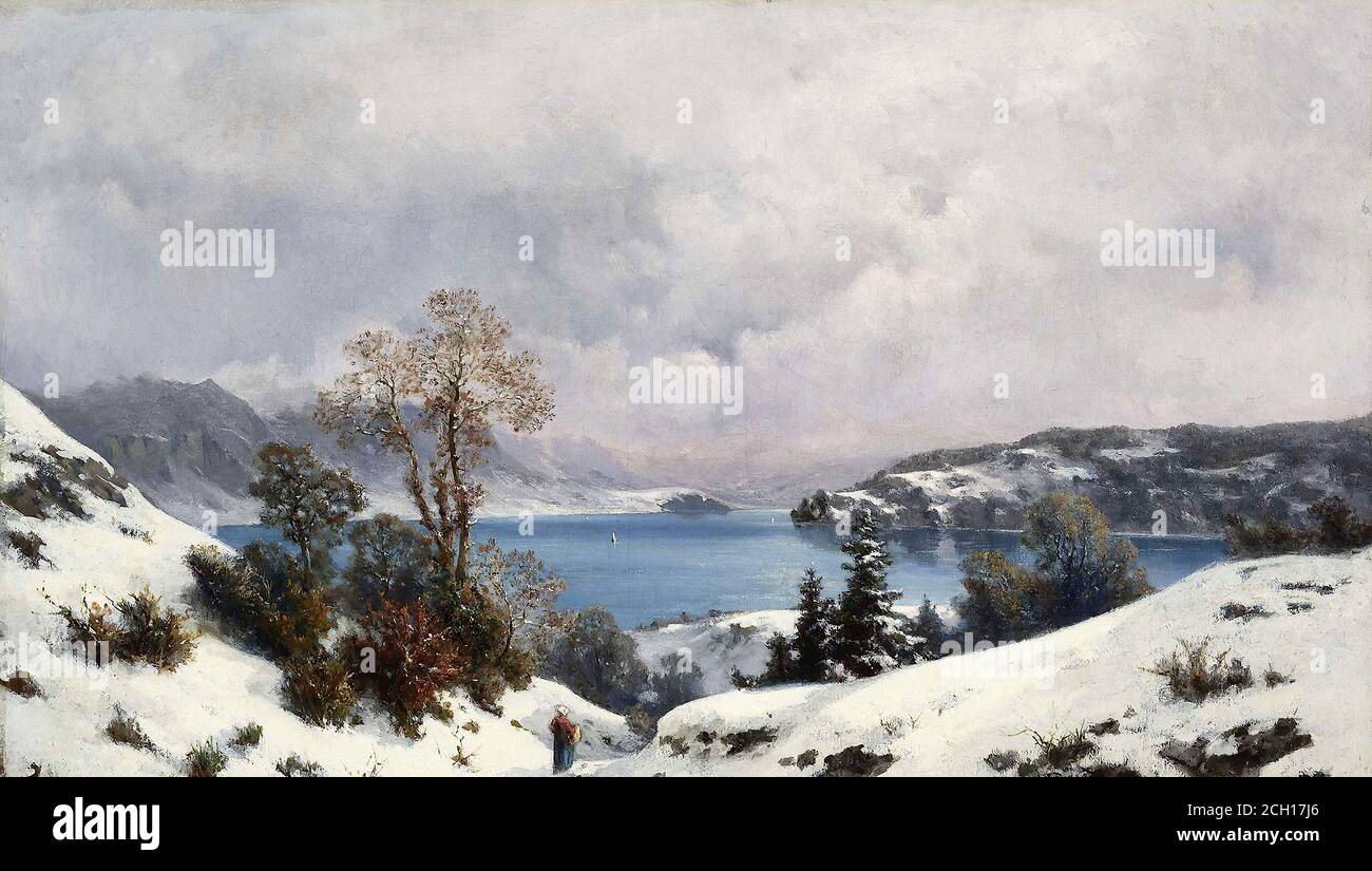 Loppé Gabriel - Lac D 'annecy en Hiver 1 - Scuola di francese - 19 ° e inizio del 20 ° secolo Foto Stock