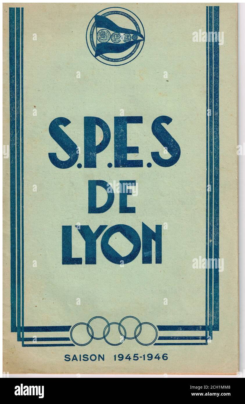 SPES, libretto nazionale francese di assocation sport , Lione, Francia, 1945 Foto Stock