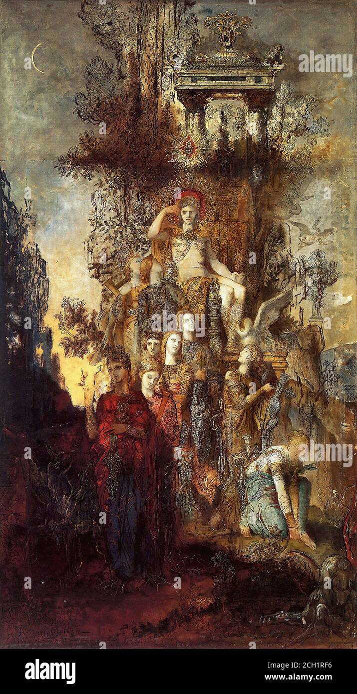 Moreau Gustave - Apollo e le nove Muse 2 - Scuola di francese - 19 ° e inizio del 20 ° secolo Foto Stock