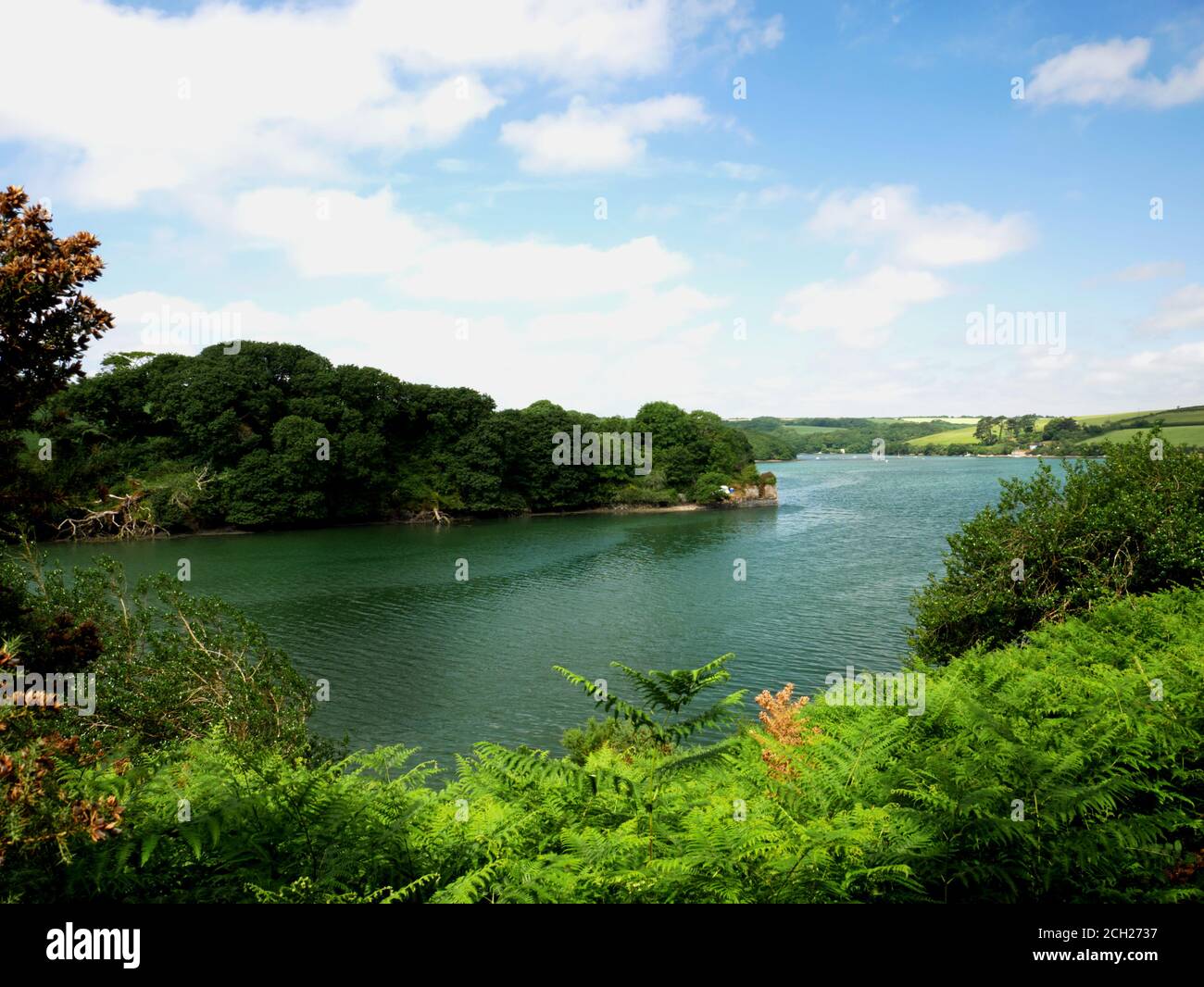 Groyne Point, Helford, alla foce del Frenchman's Creek. Foto Stock