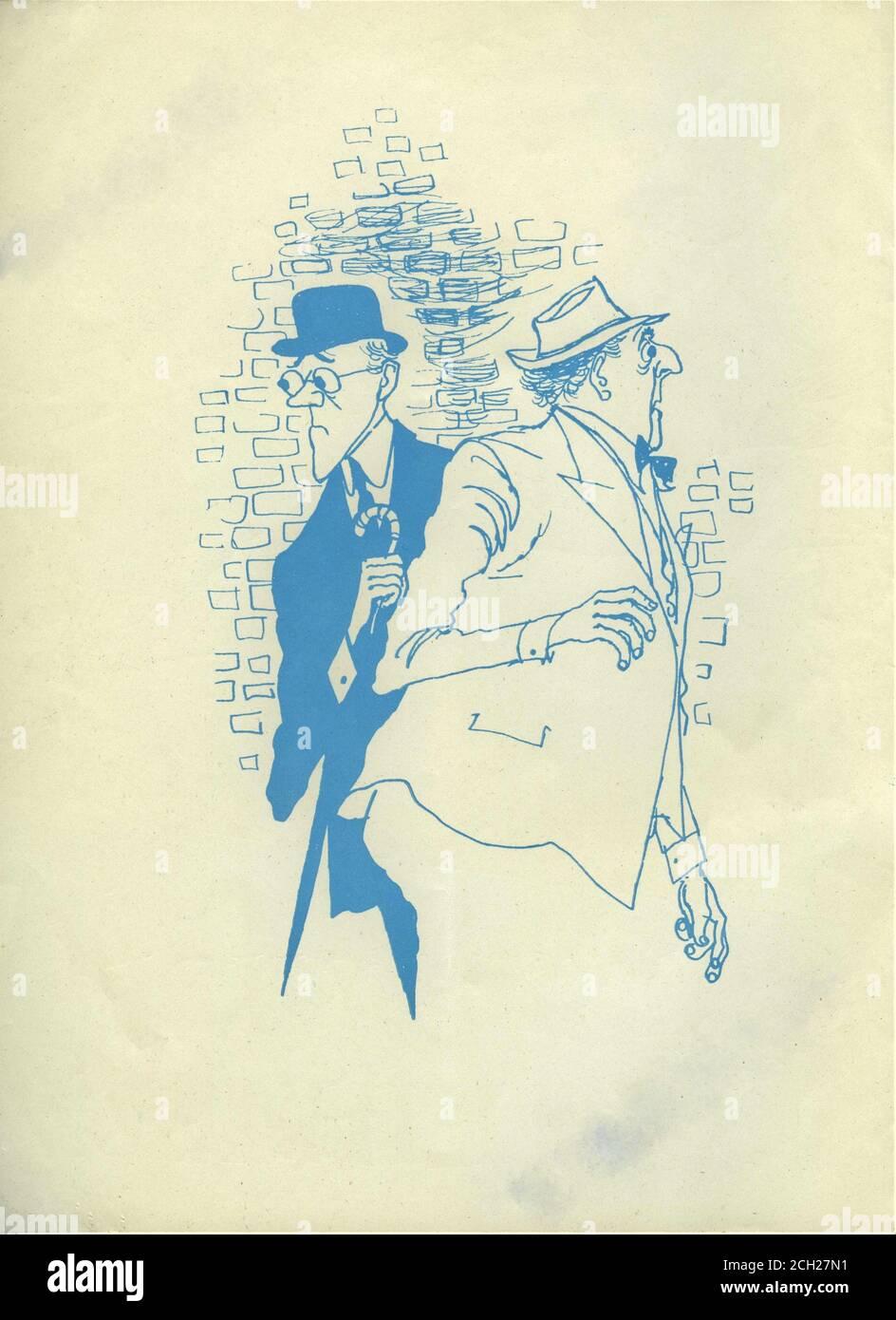 ALEC GUINNESS e STANLEY HOLLOWAY disegno di RONALD SEARLE Pubblicità per LA LAVANDA HILL MOB 1951 regista CHARLES CRICHTON sceneggiatura originale T.E.B. PRODUTTORE CLARKE MICHAEL BALCON Ealing Studios / General Film Distributors (GFD) Foto Stock