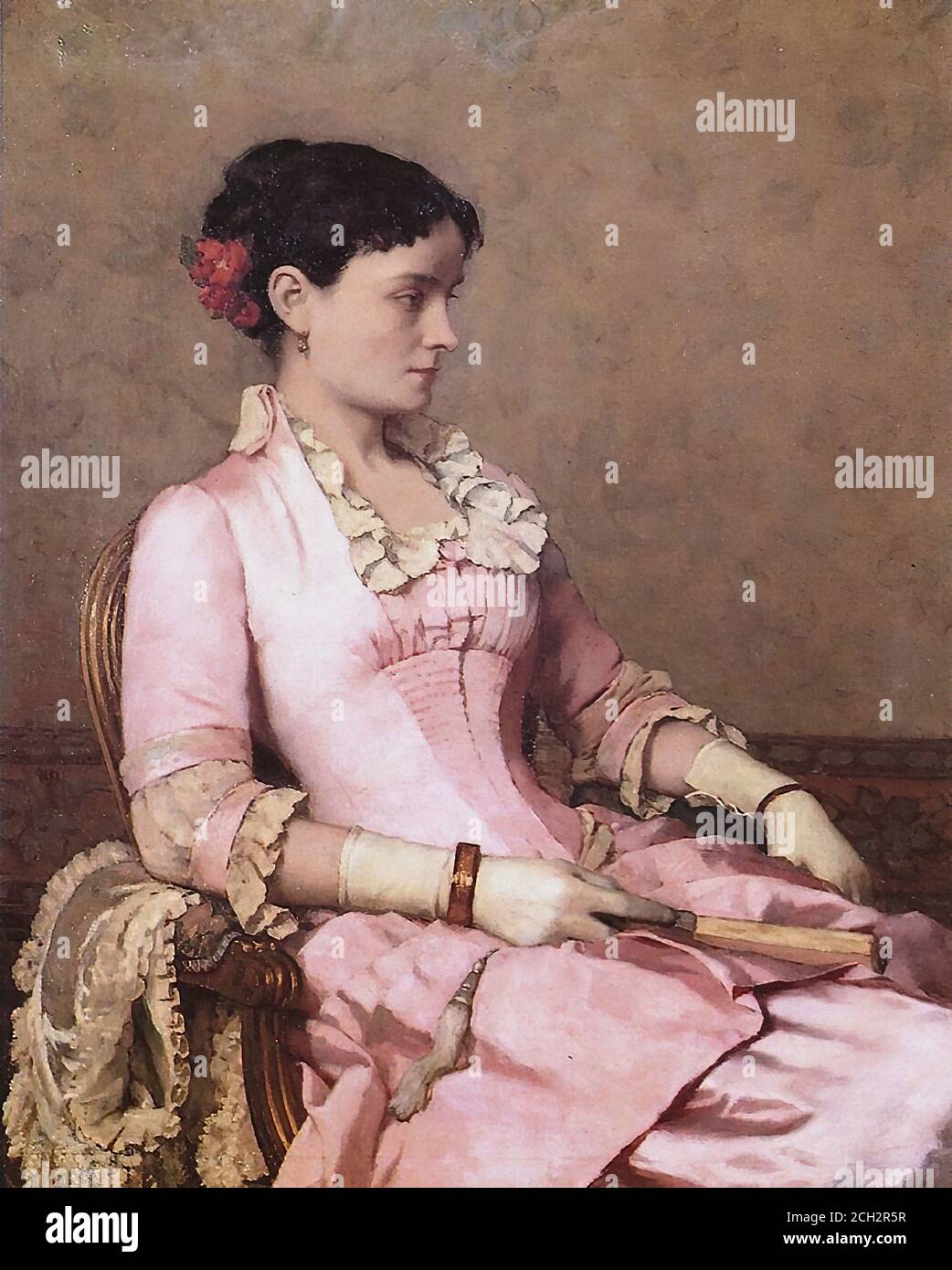 Schuffenecker Claude Emile - Ritratto di una donna in rosa - Scuola Francese - XIX e inizio XX secolo Foto Stock