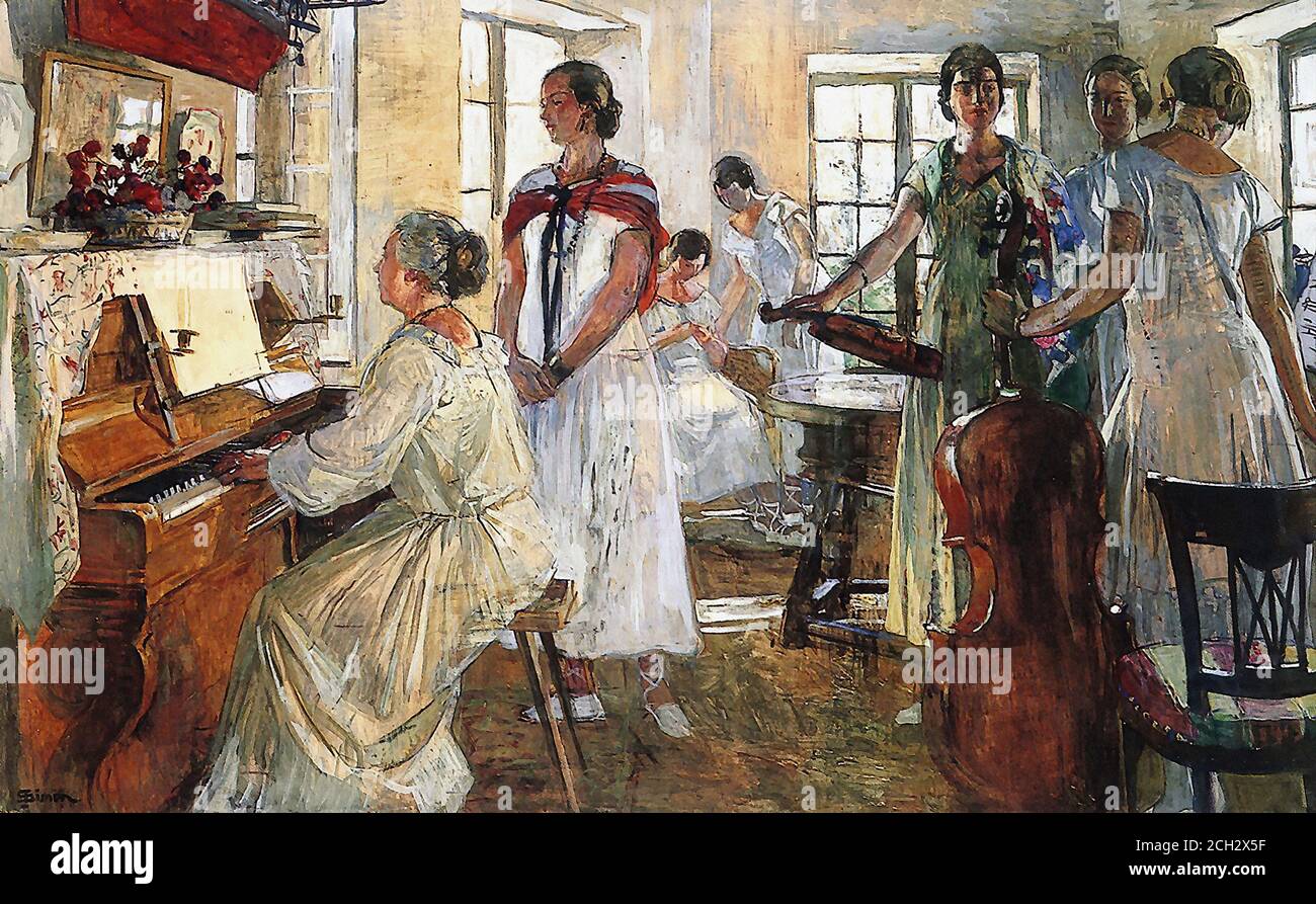 Simon Lucien - la lezione di musica - Scuola di francese - 19 ° e inizio del 20 ° secolo Foto Stock