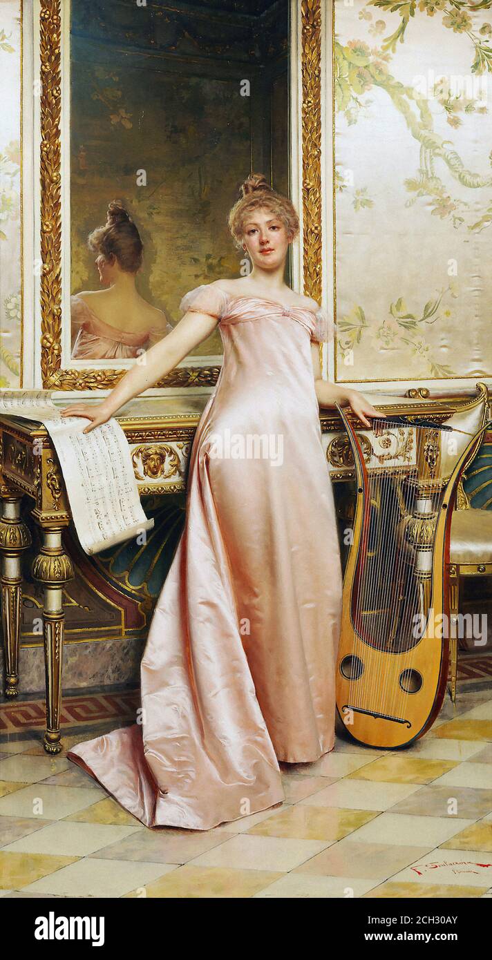 Soulacroix Frederic - la sua lezione di musica - Scuola di francese - 19 ° e inizio del 20 ° secolo Foto Stock