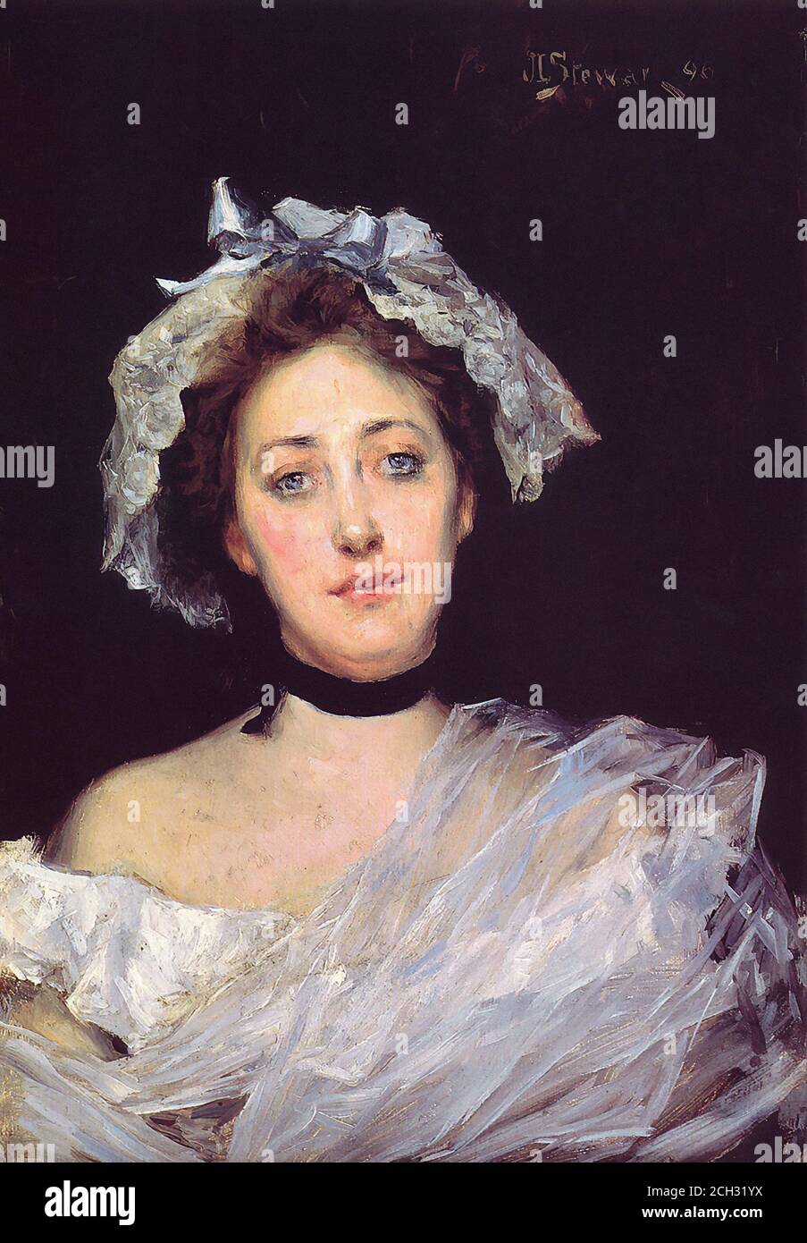 Stewart Julius Leblanc - una Lady Inglese - Scuola Francese - 19 e inizio del 20 ° secolo Foto Stock