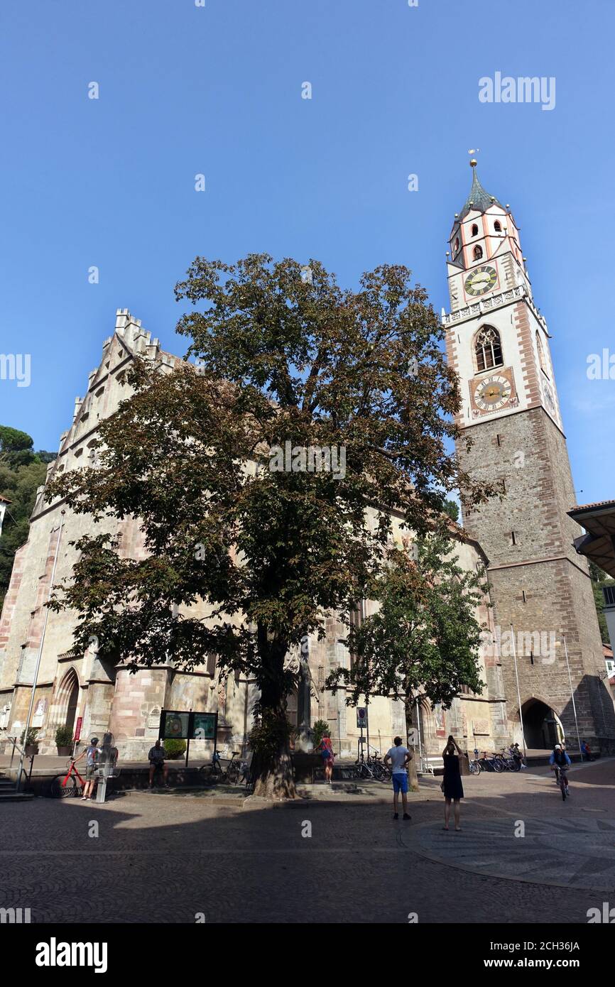 Pfarrkirche San Nicola, Merano, Südtirol, Italien Foto Stock