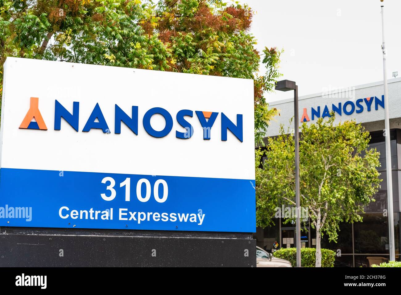 8 settembre 2020 Santa Clara / CA / USA - sede centrale Nanosyn nella Silicon Valley; Nanosyn Inc fornisce servizi di scoperta di droga e commercializza i suoi prodotti Foto Stock