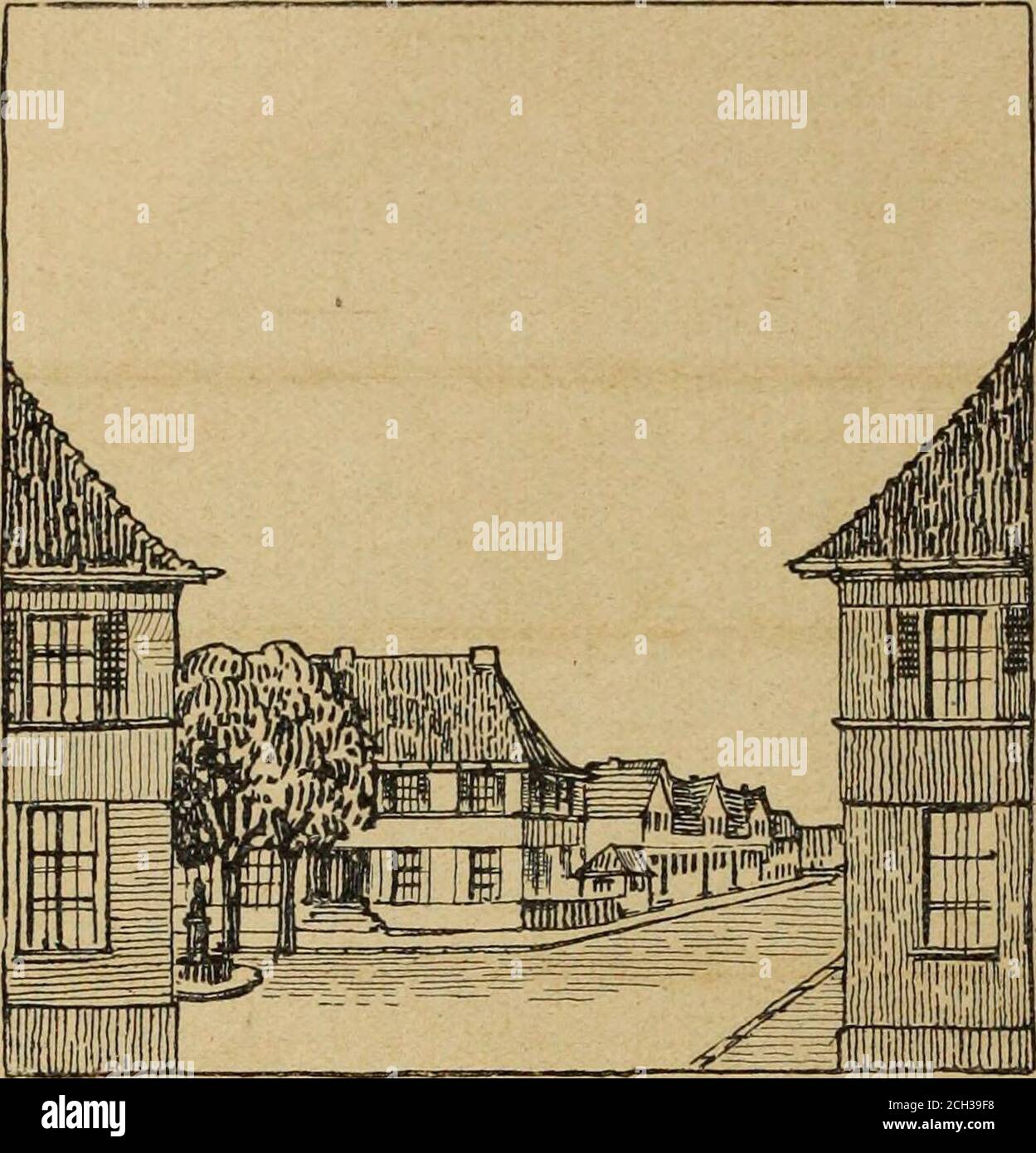 . Verkehrstechnische Woche und eisenbahntechnische Zeitschrift. ABB Blick in den Ulmcnhof technisches Bureau nebst einem Gartentechniker zurVerfügung stehen. Wasdic wichtige Frage der Verkehrsverbindunggenanbetrift, so kommt (vgl. ABB. außer Großenbaum und Duisburg besondersder Rangierbahnhof Wedau selbst in Frage,von wo aus jetzt schon nach Duisburg und Mülheim- Verkehrsbedürfnisse gesorgt. Eine Postagentur wirdam 1. Ottobre 1914 errichtet. Era den Bebauungsplan, siehe ABB. 2 ( Tafel), an-betrift, so sind die Straßen und Plätze geschickt nach den modernen städtebaul Foto Stock