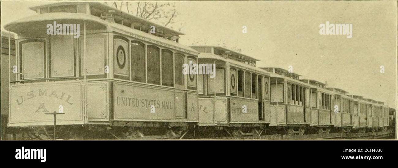 . La strada ferrovia revisione. Eed 4 centesimi per miglio viaggiato. Quinto. Tutte le autovetture postali menzionate nelle sezioni precedenti devono essere di tale stile e carattere, fornite in tal modo, funzionare con tale frequenza e velocità, e su tali orari, come richiesto da bj-il postmaster-generale; e devono essere costruiti, montati con i mobili e gli impianti necessari per la corretta gestione e la distrazione della posta, mantenuti, riscaldati e illuminati da gas o elettricità, da e a spese delle compagnie ferroviarie; e gli impiegati in careginidella posta devono essere trasportati senza alcun addebito aggiuntivo Foto Stock