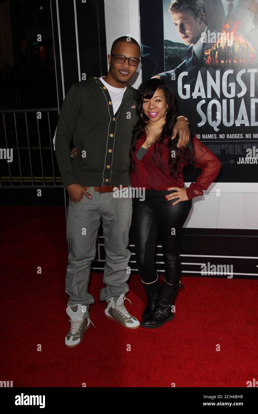 Hollywood, Stati Uniti d'America. 09 gennaio 2013. HOLLYWOOD, CA - GENNAIO 07: T.I._Tiny arriva alla prima di Los Angeles di 'Gangster Squad' al Grauman's Chinese Theatre il 7 Gennaio 2013 a Hollywood, California People: T.I._Tiny Credit: Storms Media Group/Alamy Live News Foto Stock