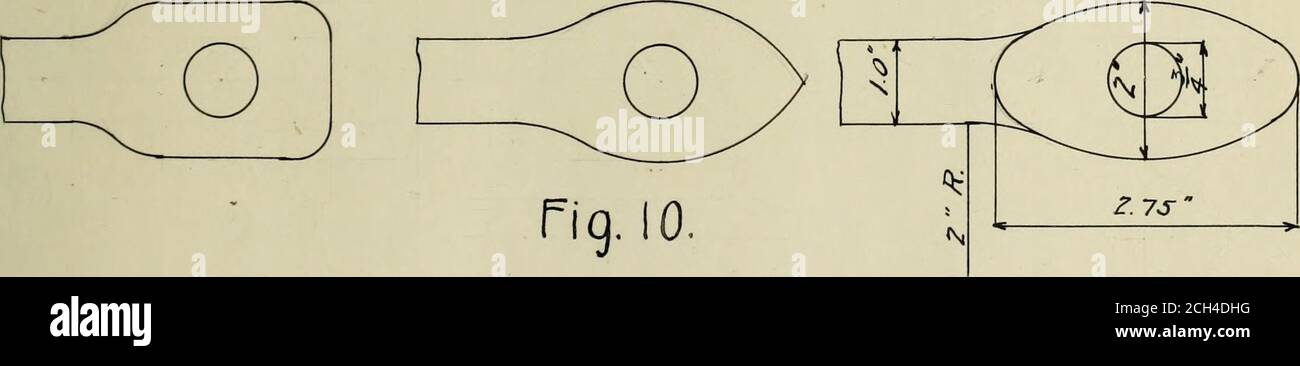 . Uno studio dettagliato delle specifiche del ponte, Elasticlimit. Nella Engineering News di gennaio 23, 1908, G. H. Thomson, che si veste di appartenente alla scuola di disegno a reticolo, ed è, quindi, pregiudicato, predicò l'adozione di un reticolo principio di design. Egli ha anche mostrato una sorprendente mancanza di fede nell'occhio-har come membro di tensione. Shov/ed tht eye-bars subespulso a carichi ripetuti in un ponte, quando messo in una macchina di prova, si ruppe negli occhi sotto una sollecitazione che era inferiore al limite elastico. Ha inoltre obiettato alla fucinatura di teste di occhio-barra essere-causa della mole interna Foto Stock