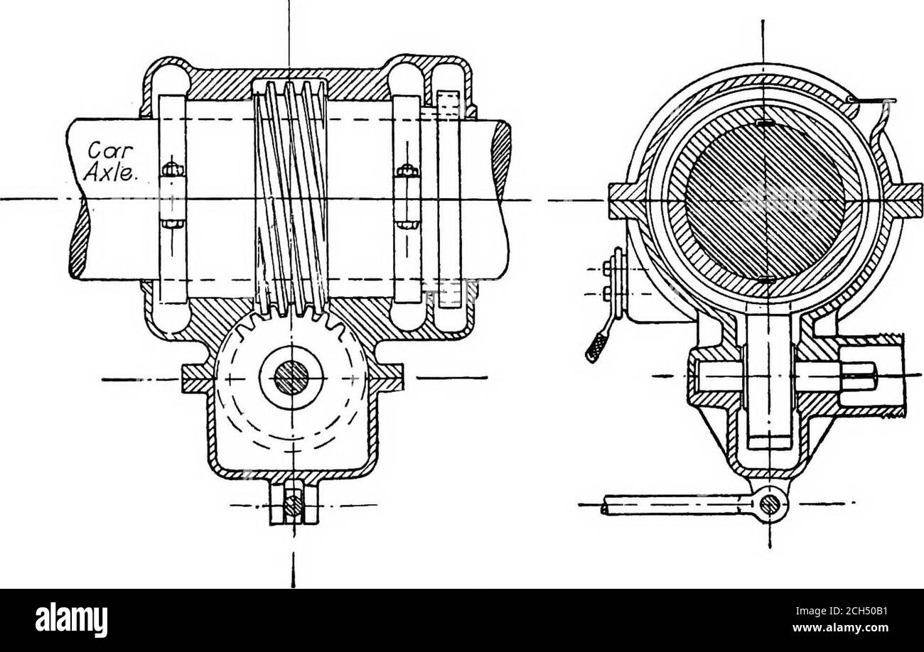 . Le prove della ferrovia elettrica Berlin-Zossen del 1903. Un resoconto delle prove effettuate sulla ferrovia Berlino-Zossen nei mesi da settembre a novembre 1903 . TEST FERROVIARI CTRIC. 19 lo scivolamento di carta, ma fornisce anche segnali a campana ad intervalli di dieci secondi in diverse parti della vettura, che consente agli osservatori di leggere gli strumenti in modo simul-tanico. Il clockwork al palo di distribuzione è stato portato in sincronia con gli orologi in auto tramite comunicazione telefonica ogni giorno prima che si avviassero i thetest, e dopo che le prove sono state terminate la differenza nel tempo wasdetermined nella stessa Foto Stock