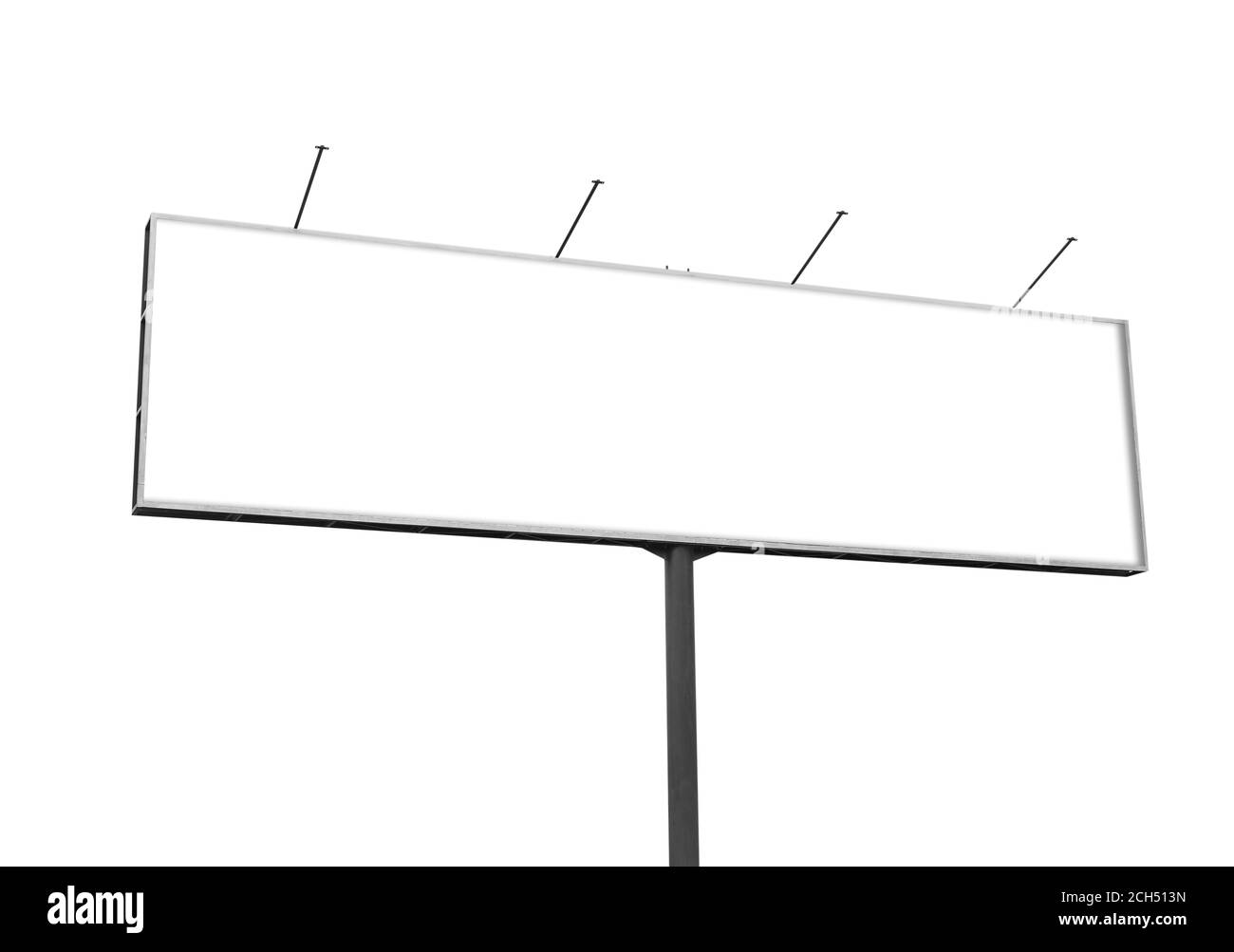 Tabellone in bianco su sfondo bianco Foto Stock