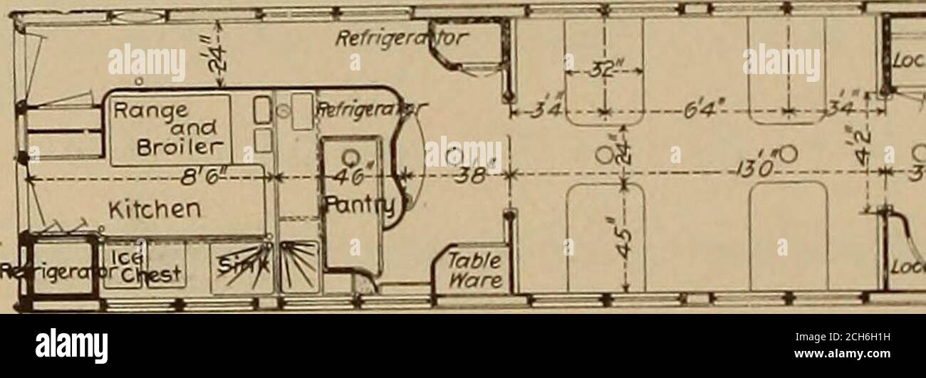 . Il dizionario dei costruttori di automobili; un vocabolario illustrato dei termini che designano le automobili ferroviarie americane, le loro parti, allegati e particolari di costruzione .. . TOOvcrSillS. Fig. 227. Cafe Coach. New York Central. Harney & Smith Car Co., costruttori. ;--j.--J-6*- -- l-jfrtfa. Fumatori 1^?, Camera FlialW- .» 1*4 - l^jr i&gt;.feg V2 upieraia Lonir8etft?s JQIOOO 1 •3? Salotto °-%-**& °. OOOOO i |f i ■ fr„, .- Fig. 22 SEC. Cafe Parlour Car. C. B. & Q. Pullman Co., costruttori. -&lt; Railing- ■Sink;- contatore 39High Sink u, tè e caffè t/rns (3) (J 2 lei i res ¥-r*- r !&lt; & 0- -*-/£.*- -J9f£- -*-!&+ 9 Foto Stock